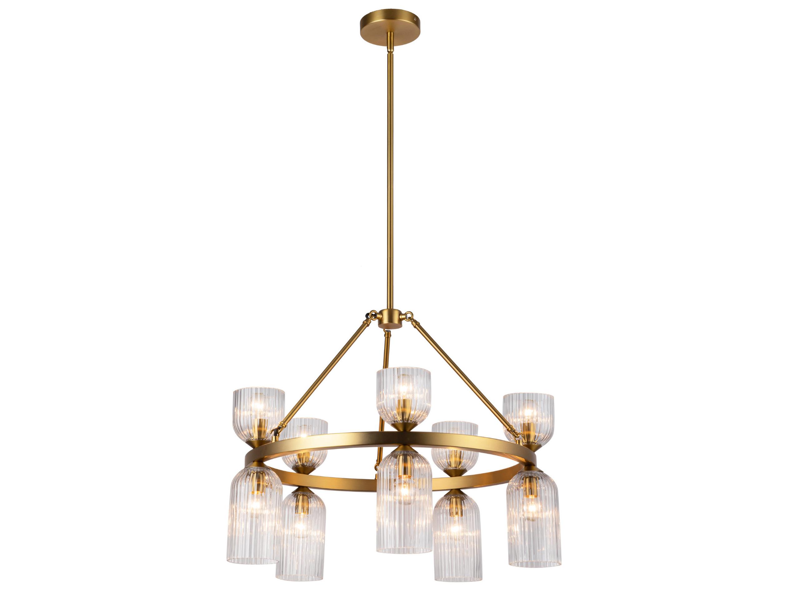 Alora Mood Nelly 10-Light Brushed Gold Geometric Chandelier