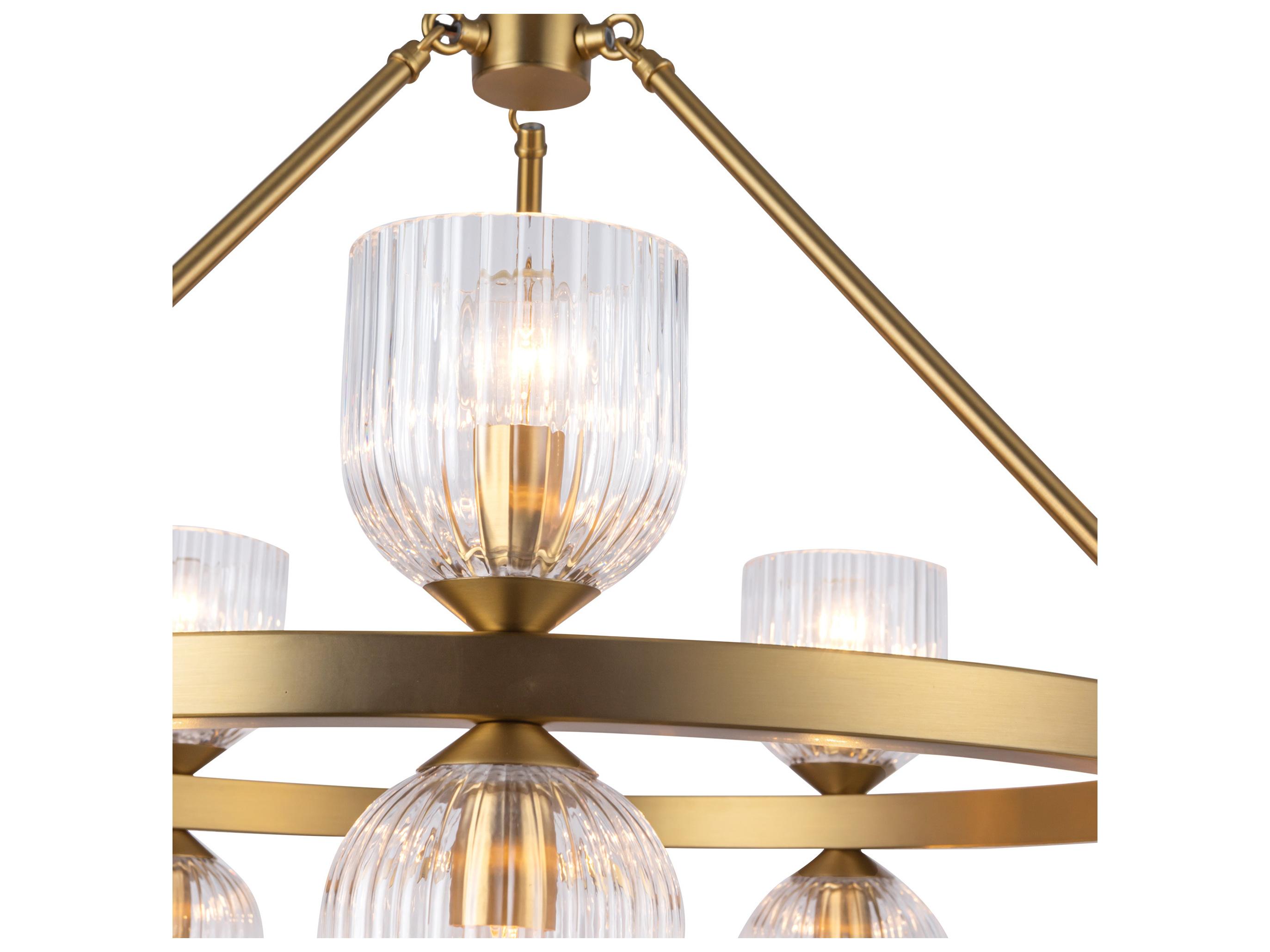 Alora Mood Nelly 10-Light Brushed Gold Geometric Chandelier