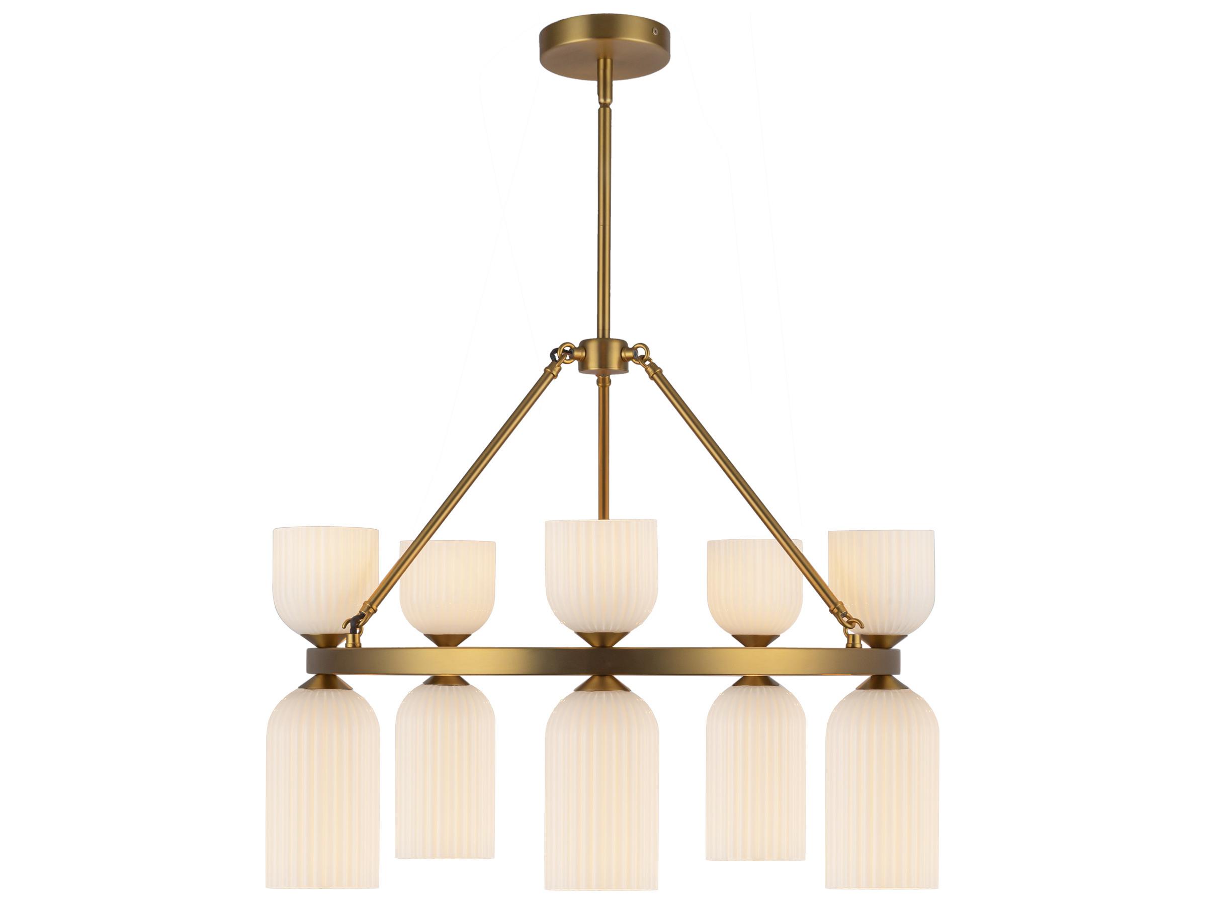 Alora Mood Nelly 10-Light Brushed Gold Geometric Chandelier