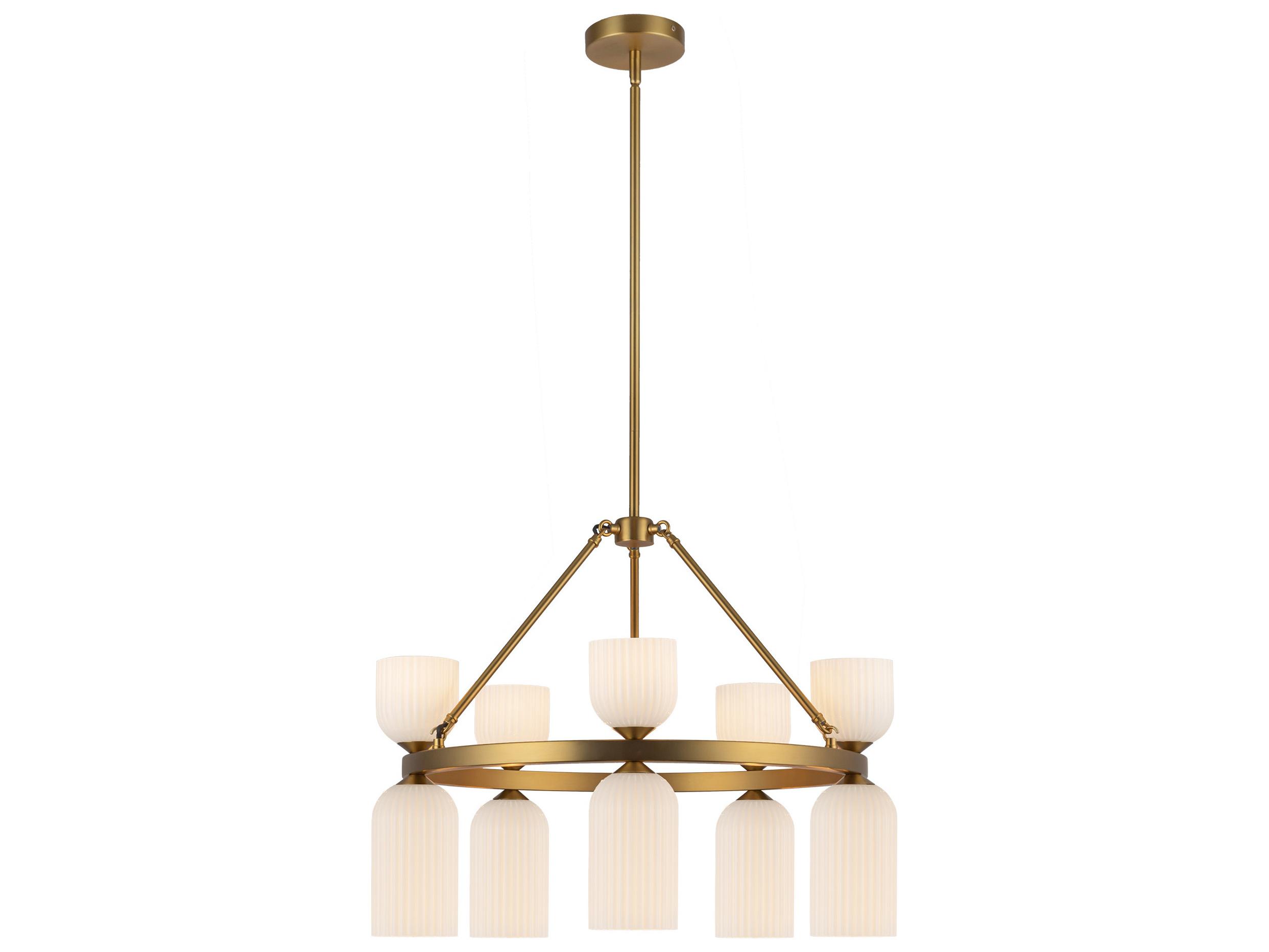 Alora Mood Nelly 10-Light Brushed Gold Geometric Chandelier