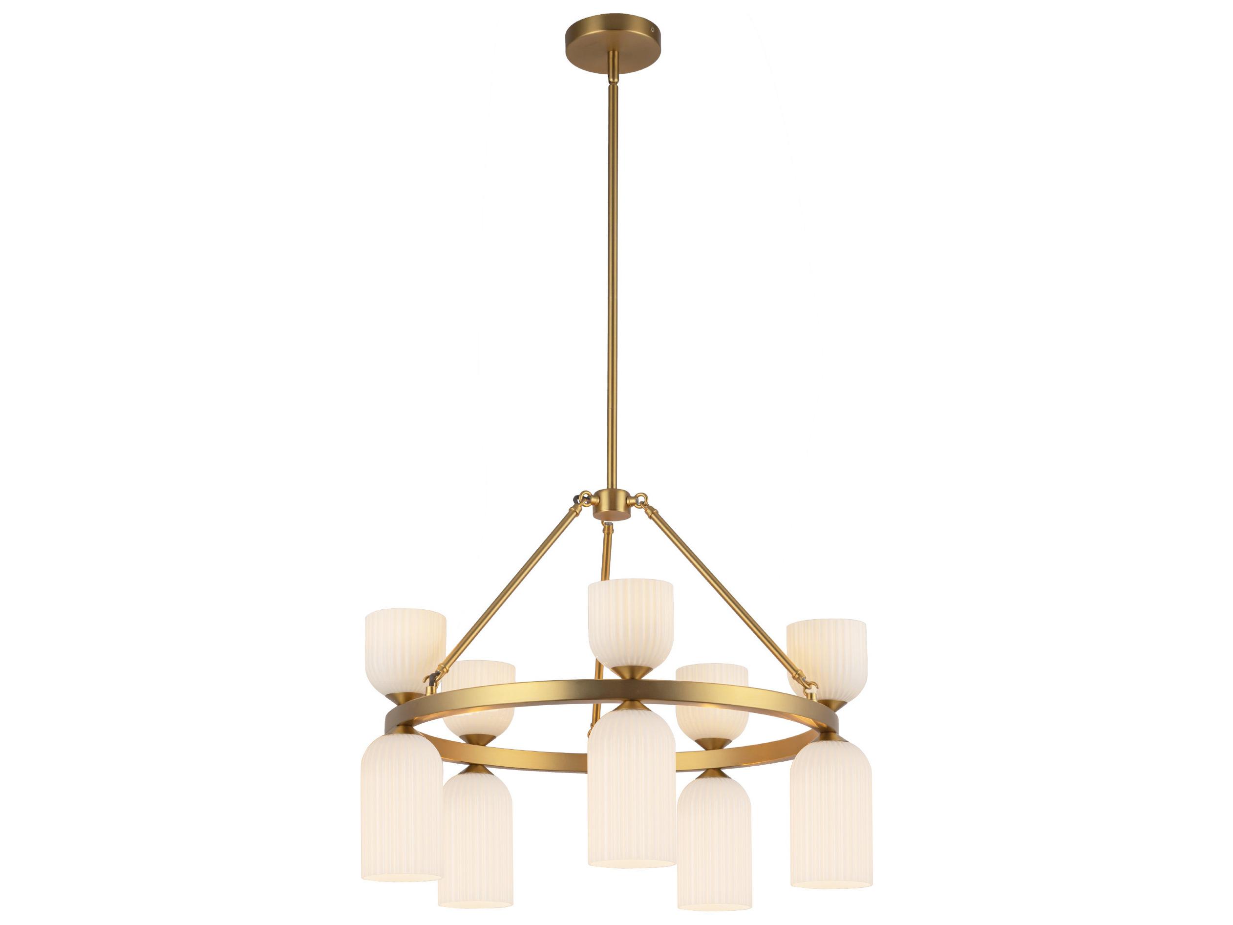 Alora Mood Nelly 10-Light Brushed Gold Geometric Chandelier