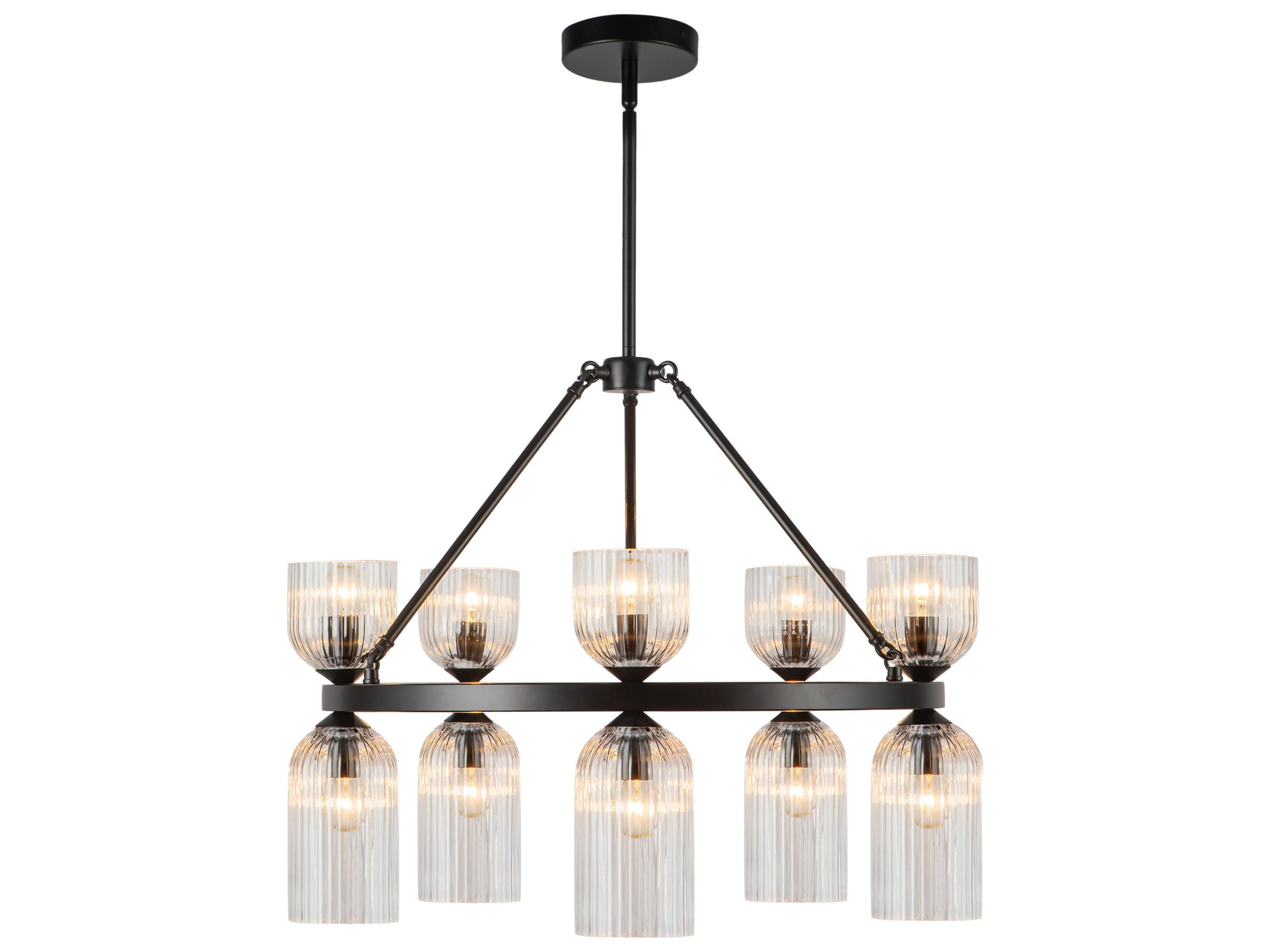 Alora Mood Nelly 10-Light Matte Black Geometric Chandelier