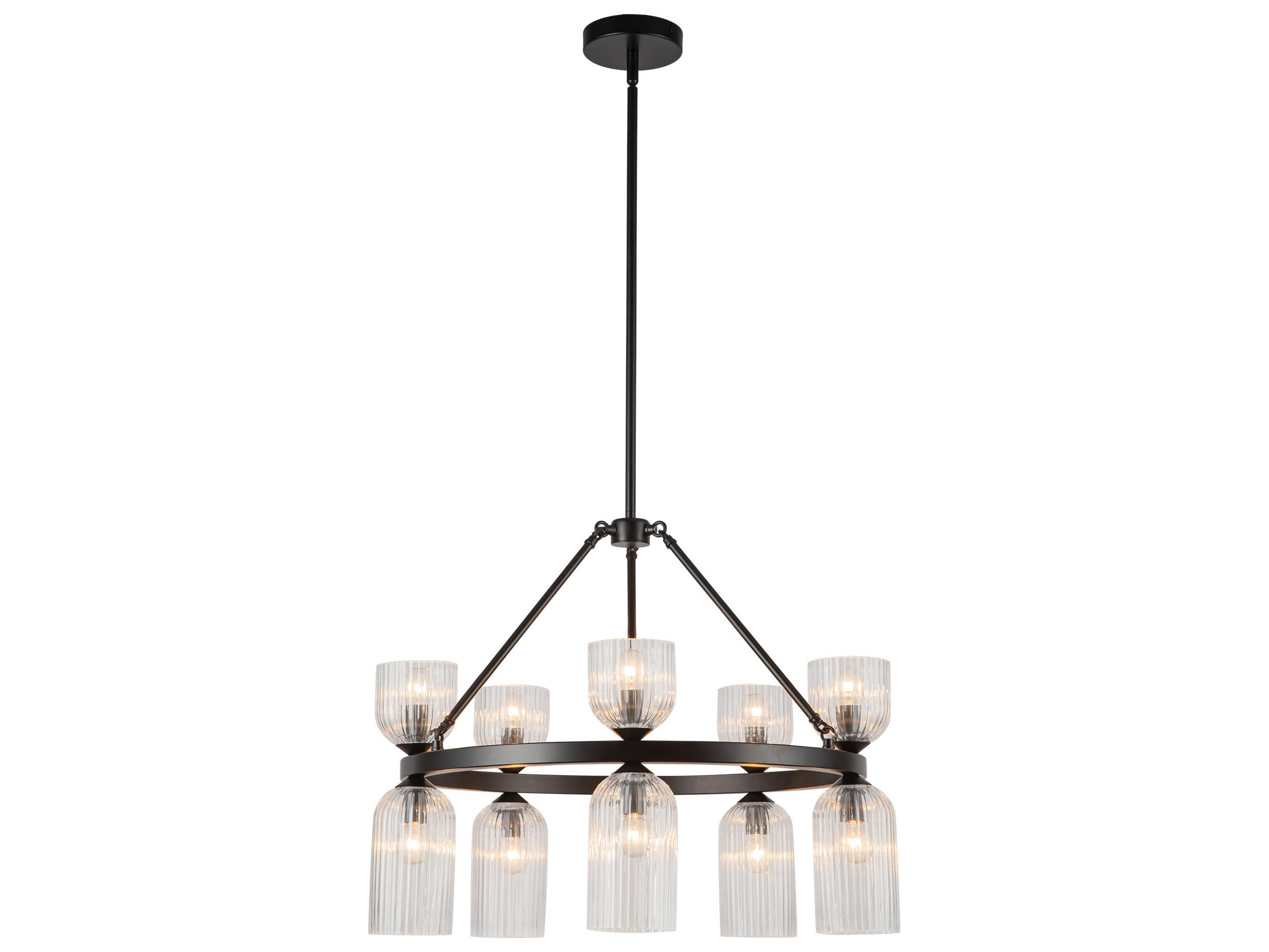 Alora Mood Nelly 10-Light Matte Black Geometric Chandelier