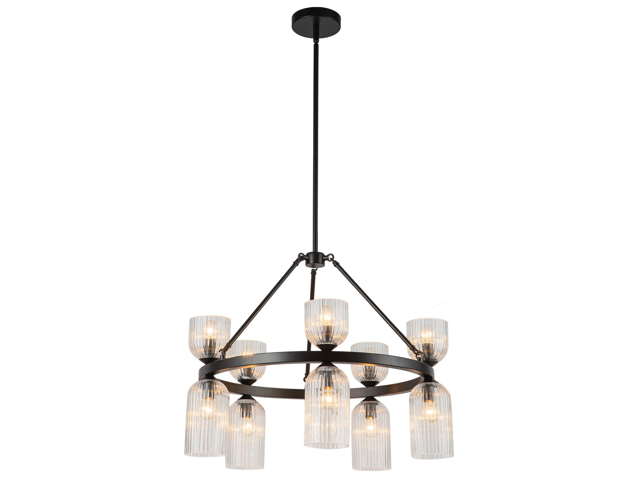 Alora Mood Nelly 10-Light Matte Black Geometric Chandelier