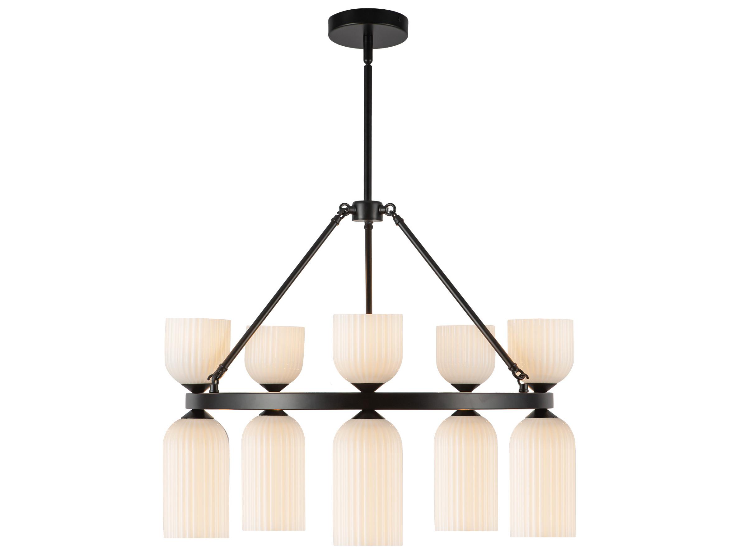 Alora Mood Nelly 10-Light Matte Black Geometric Chandelier
