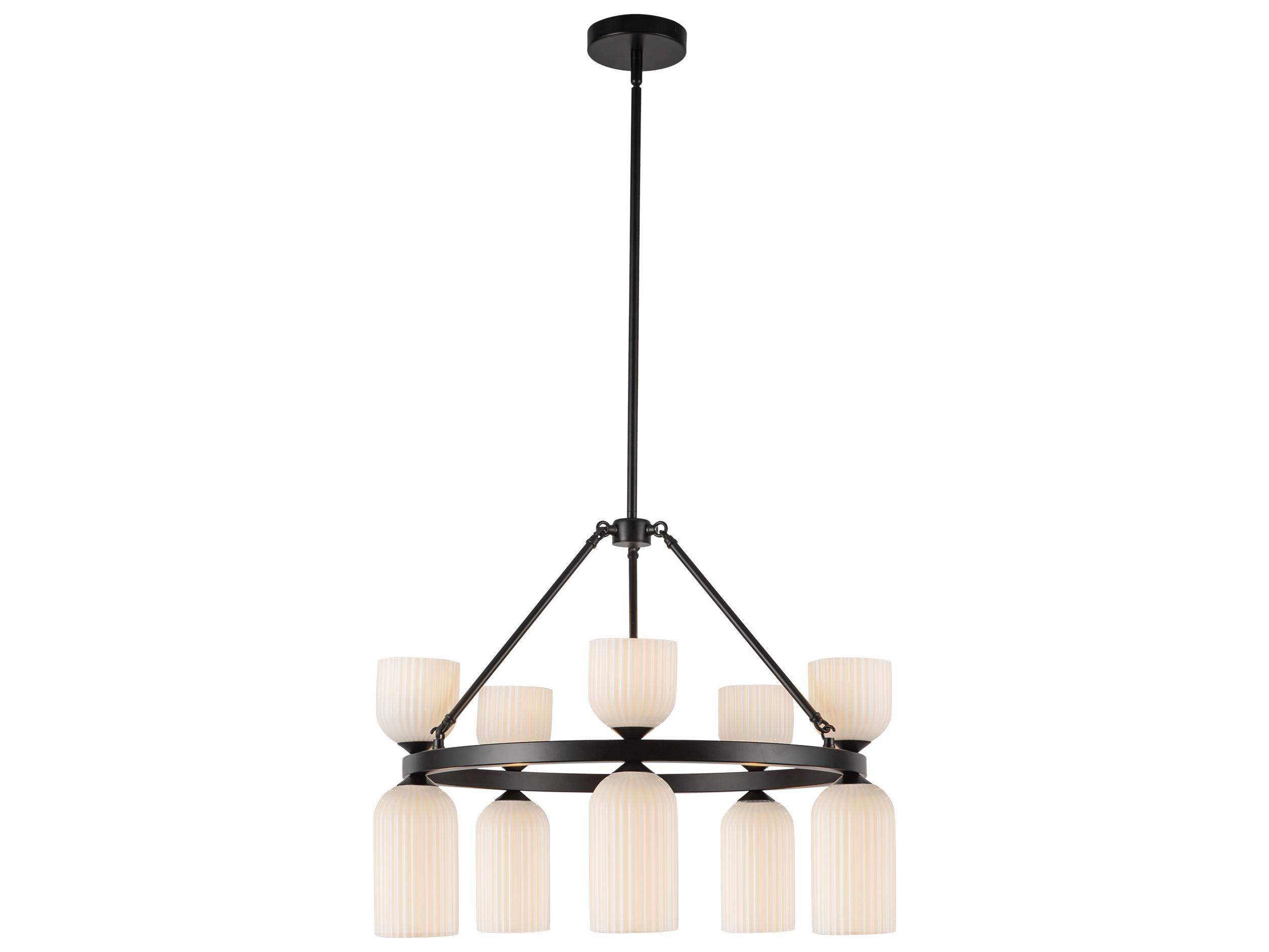Alora Mood Nelly 10-Light Matte Black Geometric Chandelier
