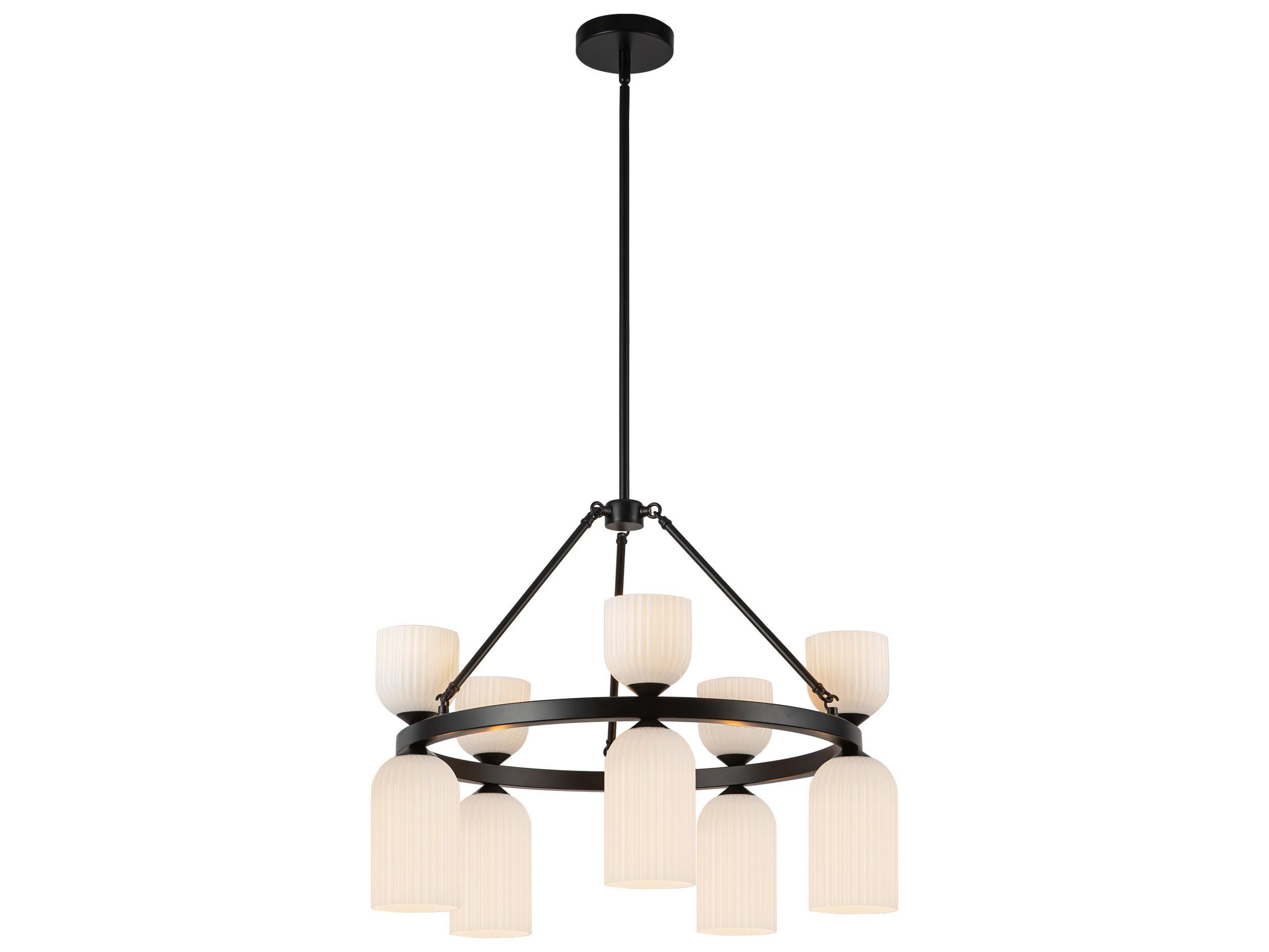 Alora Mood Nelly 10-Light Matte Black Geometric Chandelier