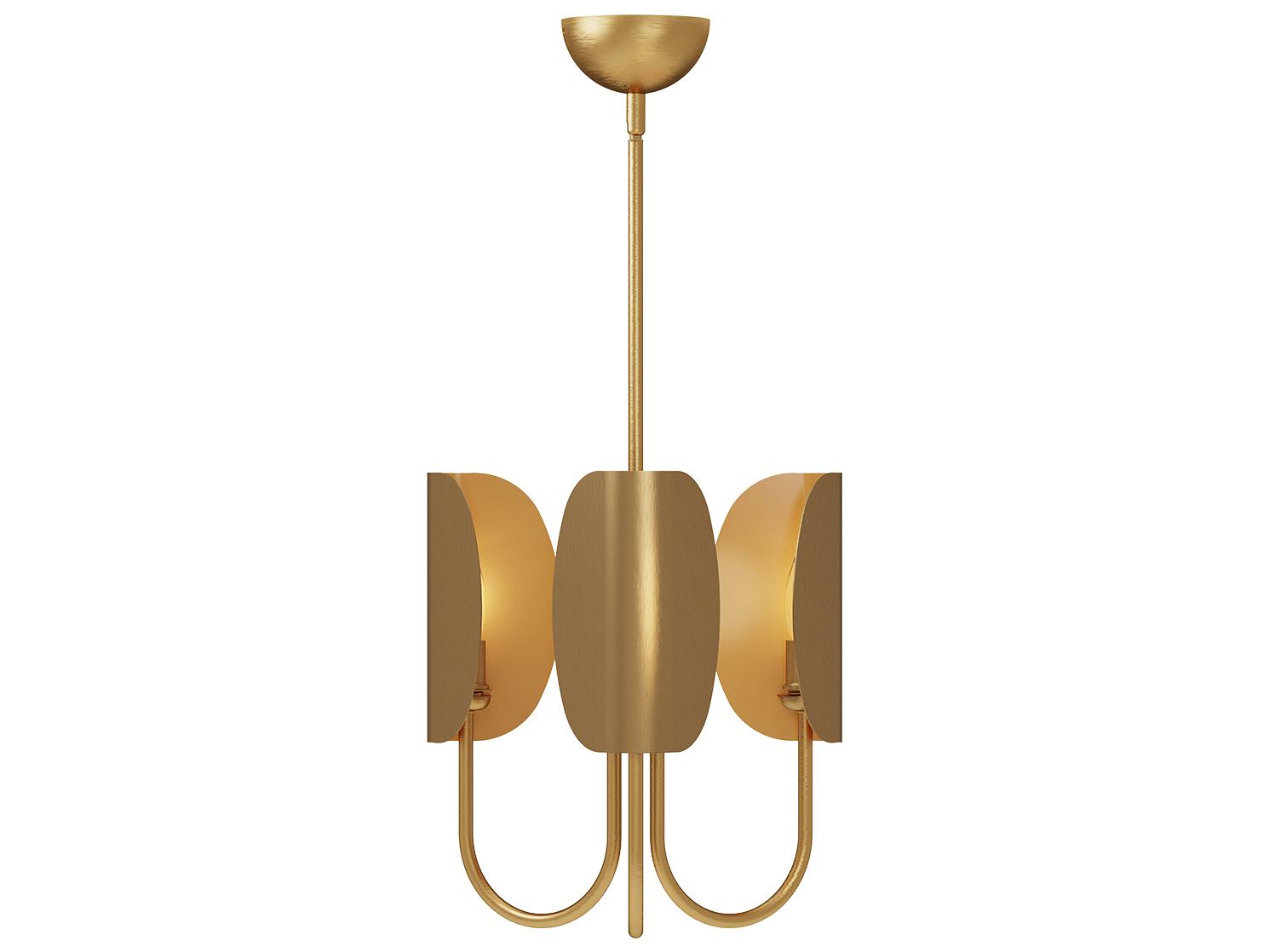 Alora Mood Seno 3-Light Aged Gold Geometric Chandelier