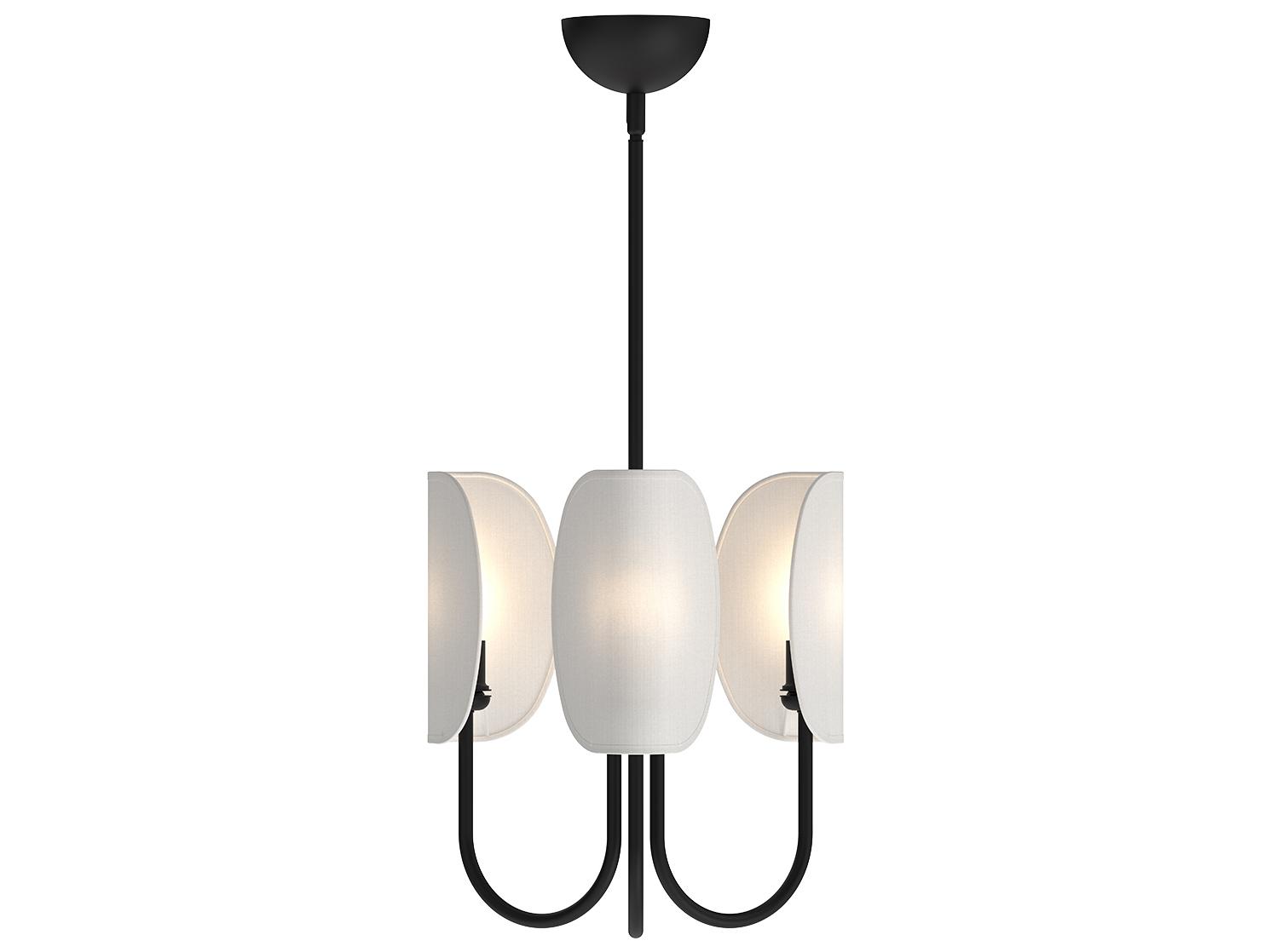 Alora Mood Seno 3-Light Matte Black Geometric Chandelier