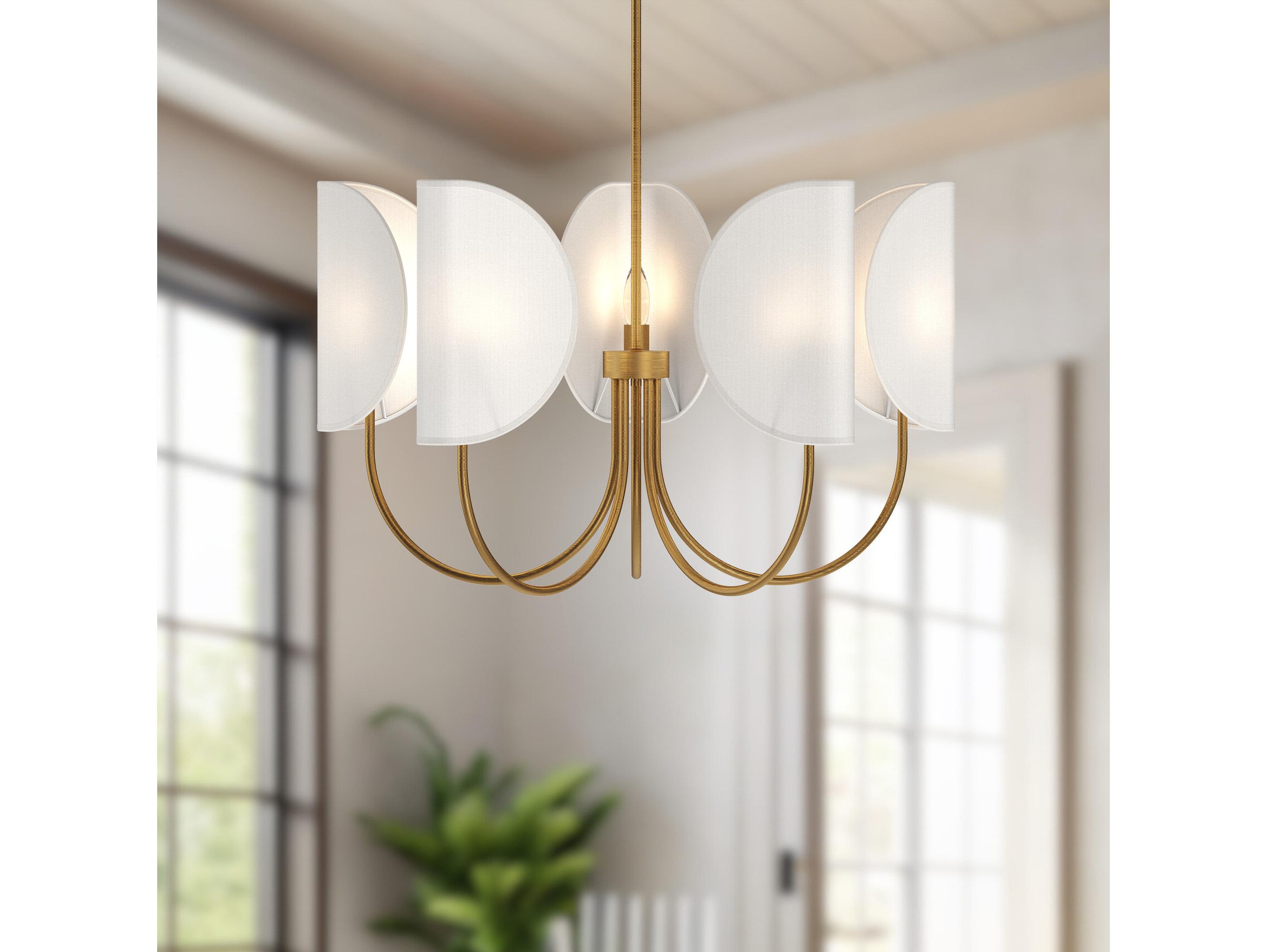 Alora Mood Seno 5-Light Aged Gold Geometric Chandelier