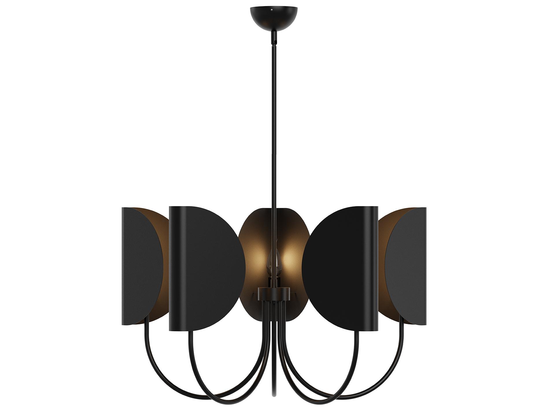 Alora Mood Seno 5-Light Matte Black Geometric Chandelier