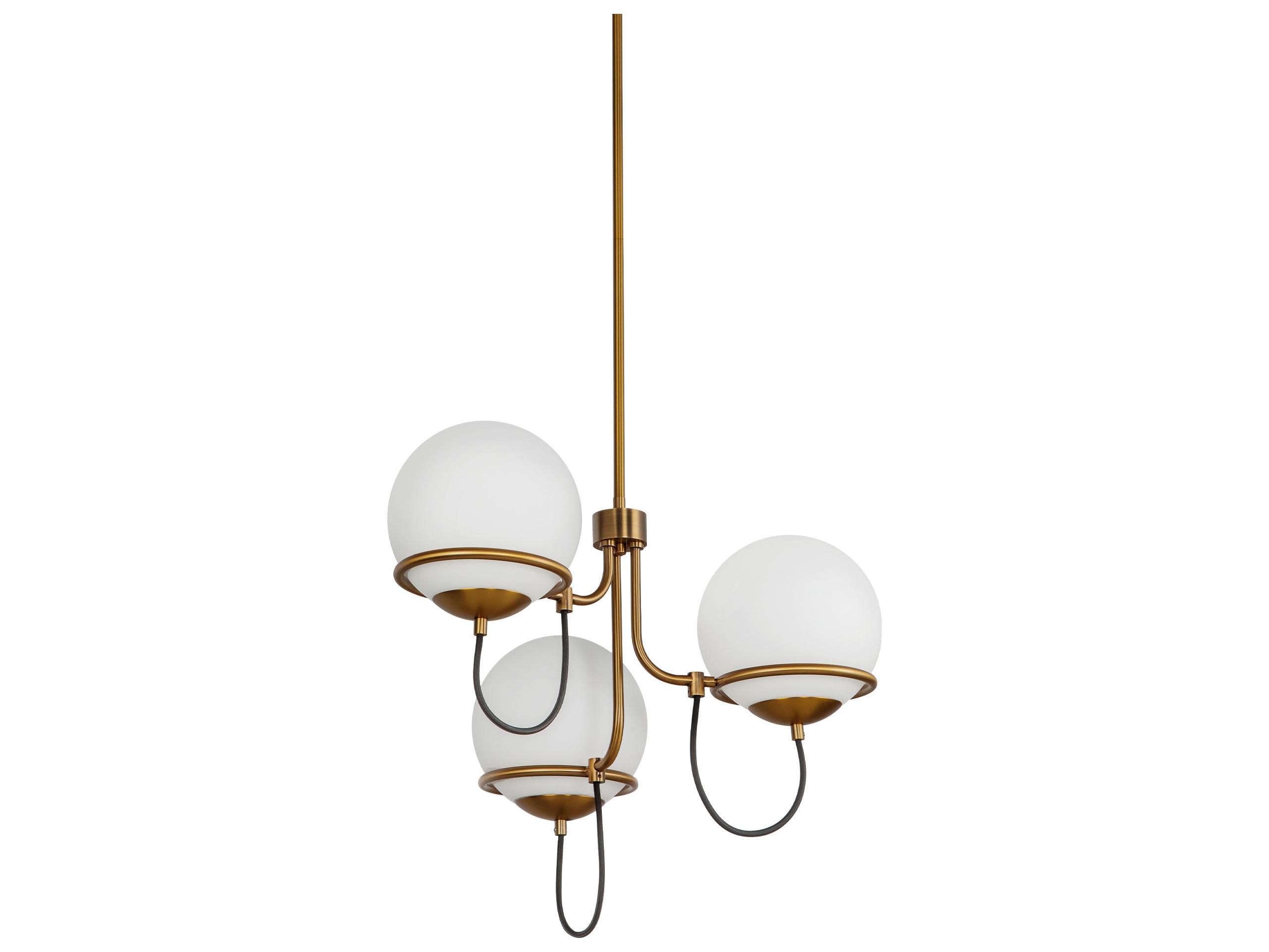 Alora Mood Alba 3-Light Aged Gold Globe Chandelier