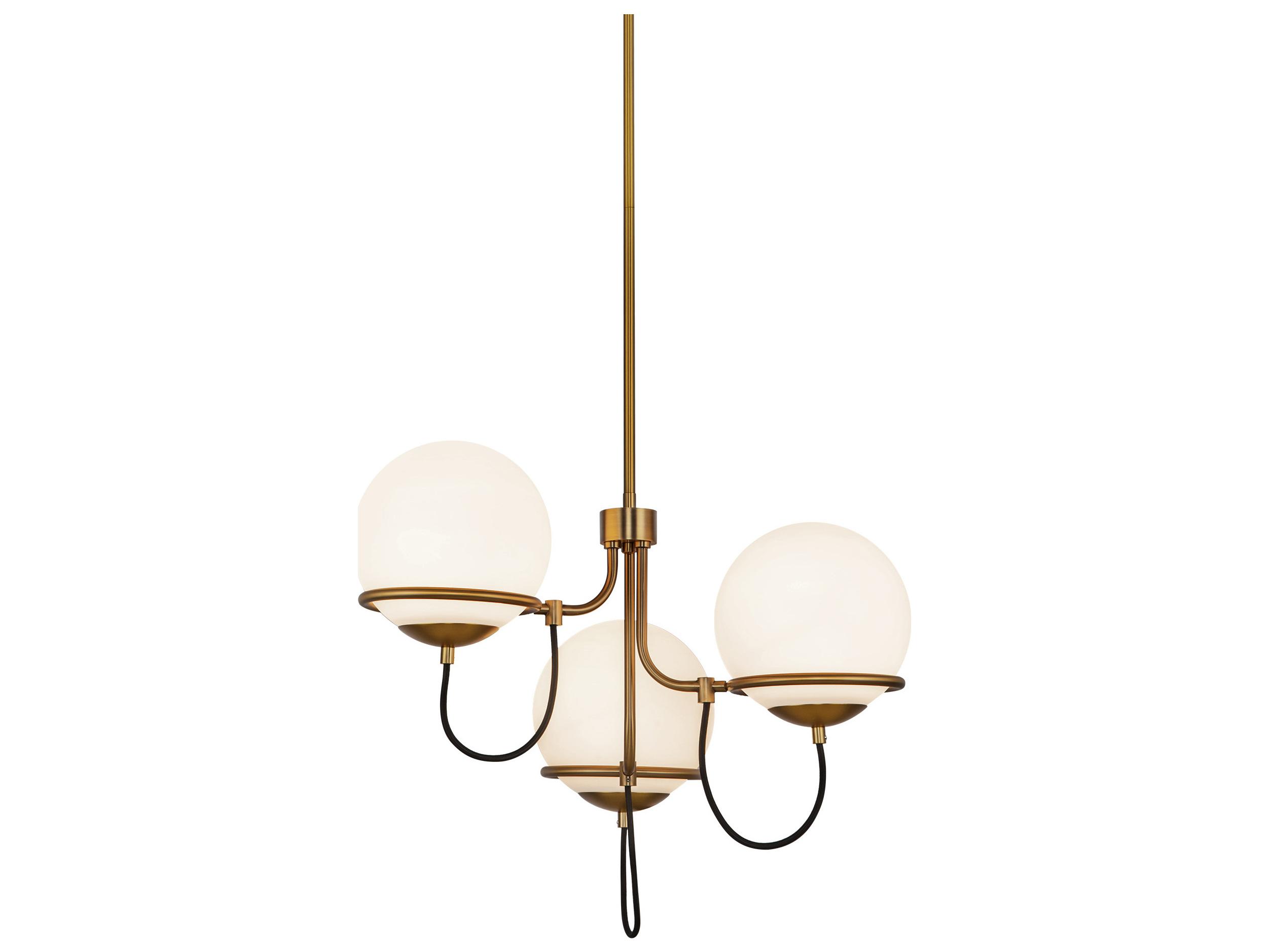 Alora Mood Alba 3-Light Aged Gold Globe Chandelier