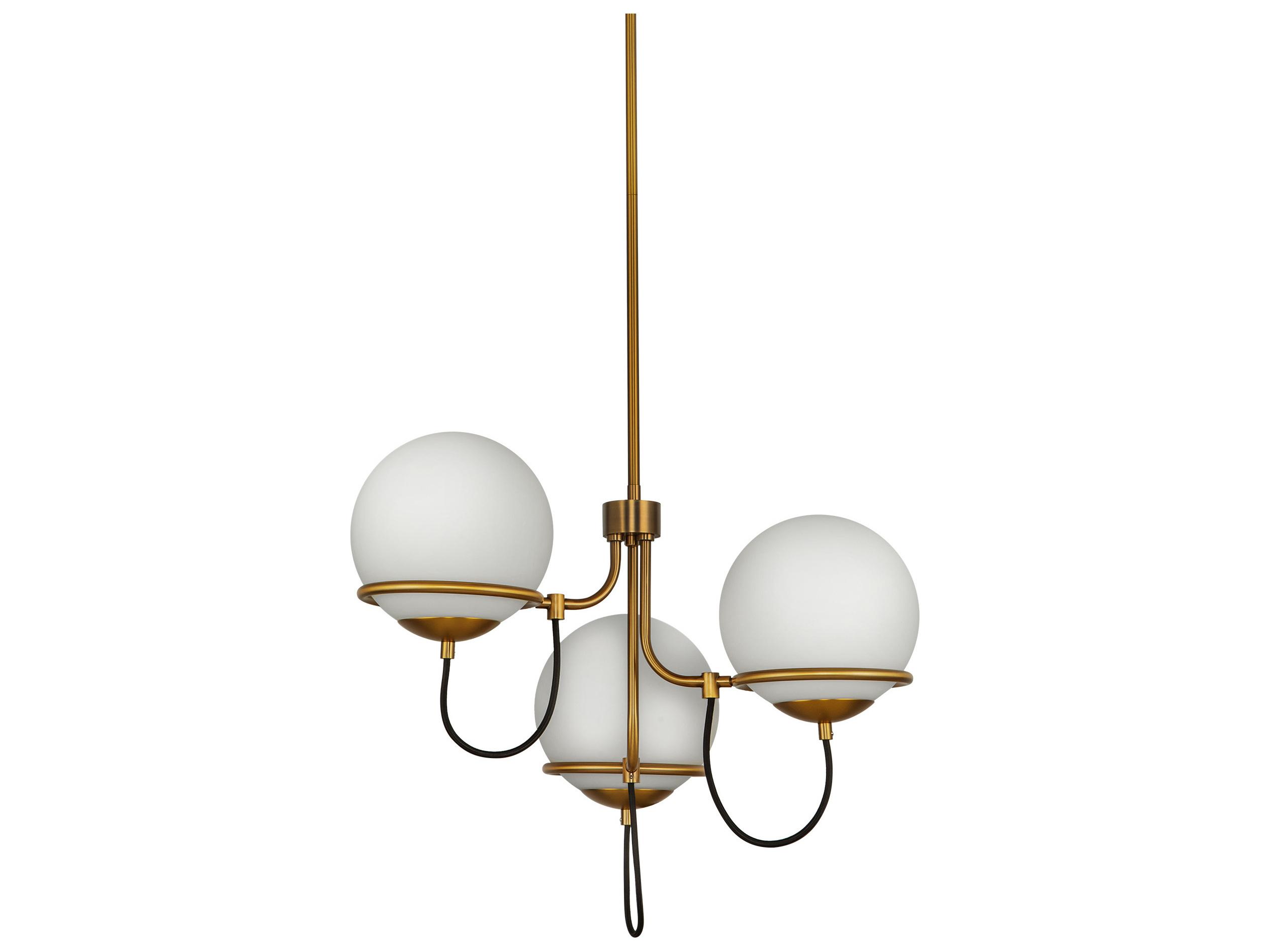 Alora Mood Alba 3-Light Aged Gold Globe Chandelier
