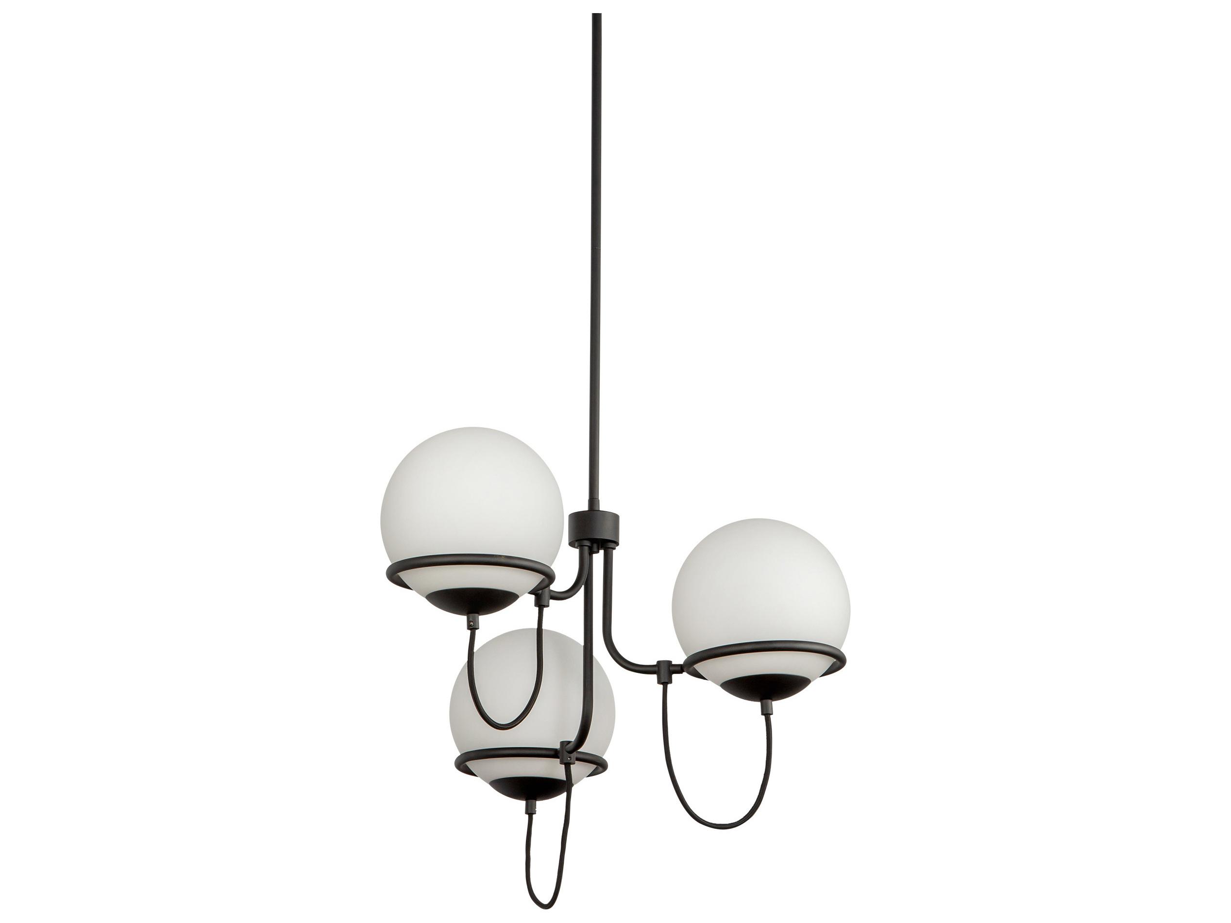 Alora Mood Alba 3-Light Matte Black Globe Chandelier