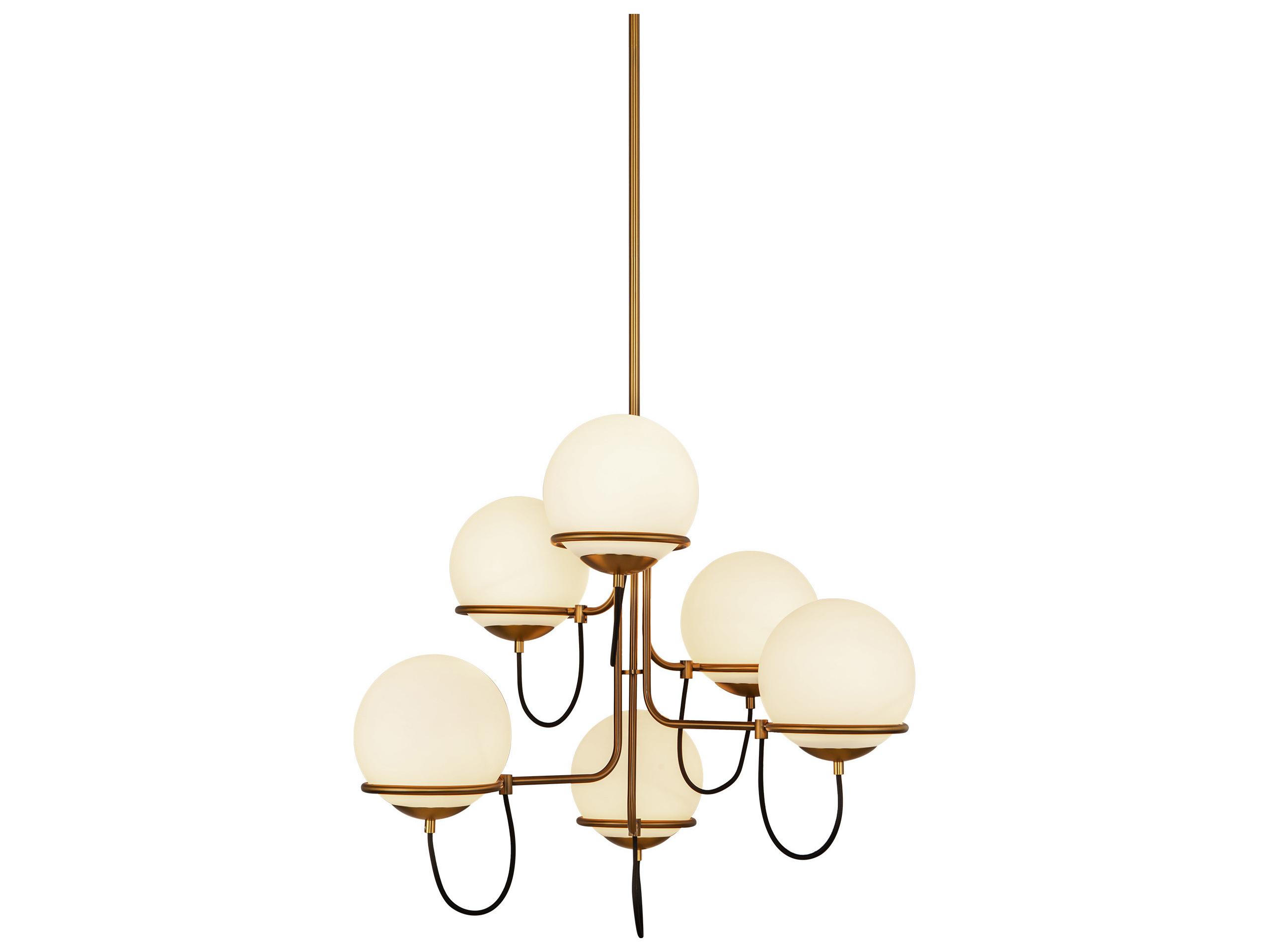 Alora Mood Alba 6-Light Aged Gold Globe Chandelier