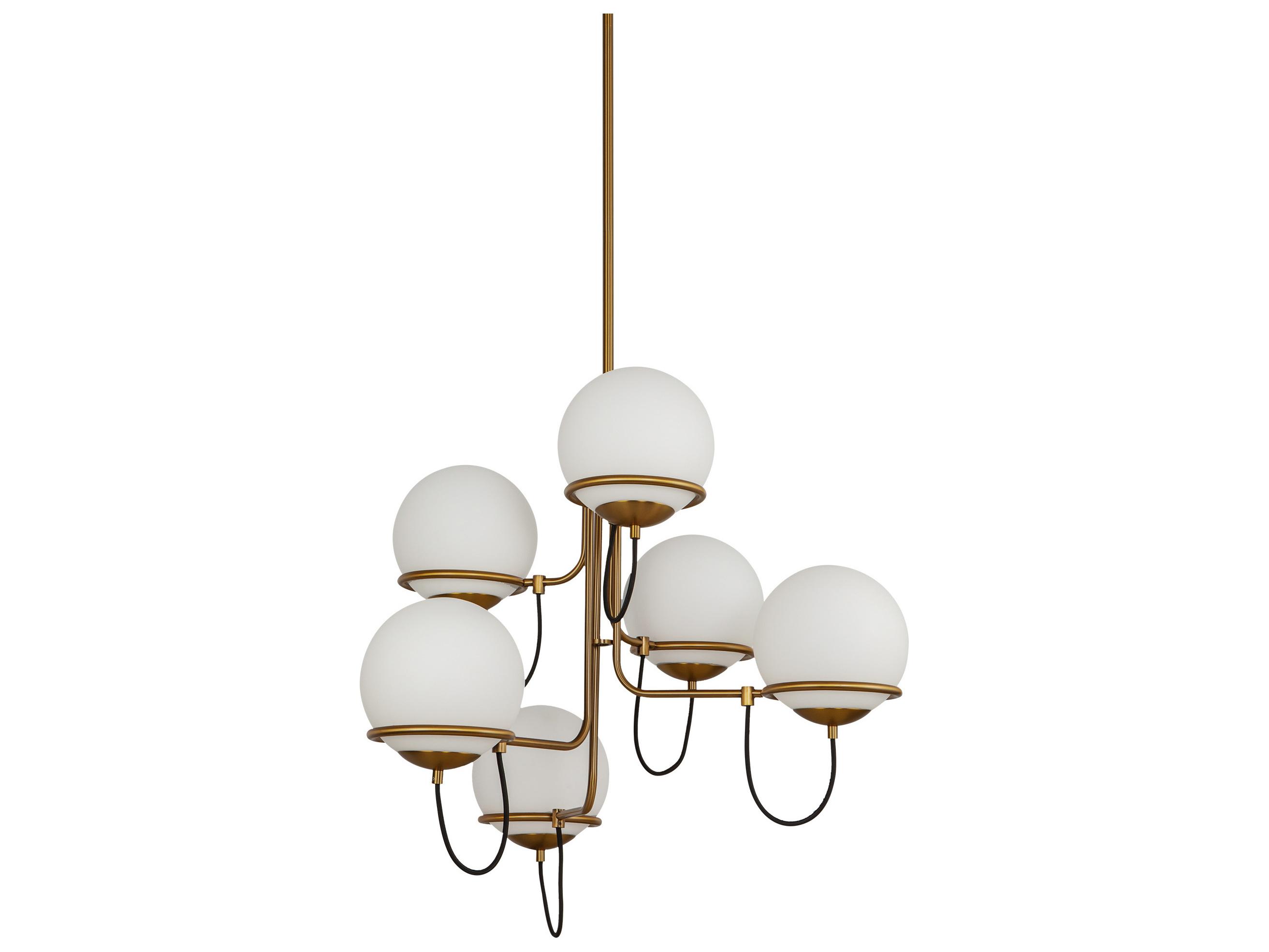 Alora Mood Alba 6-Light Aged Gold Globe Chandelier
