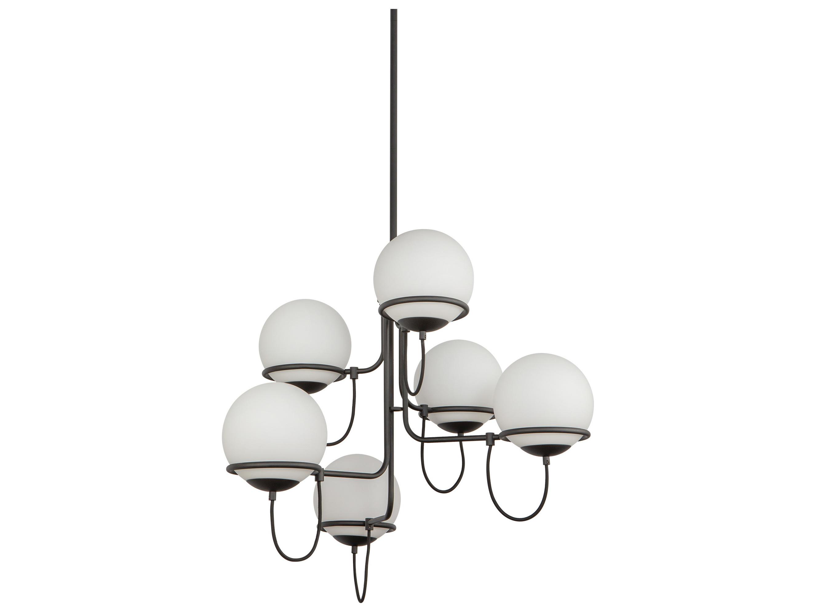 Alora Mood Alba 6-Light Matte Black Globe Chandelier