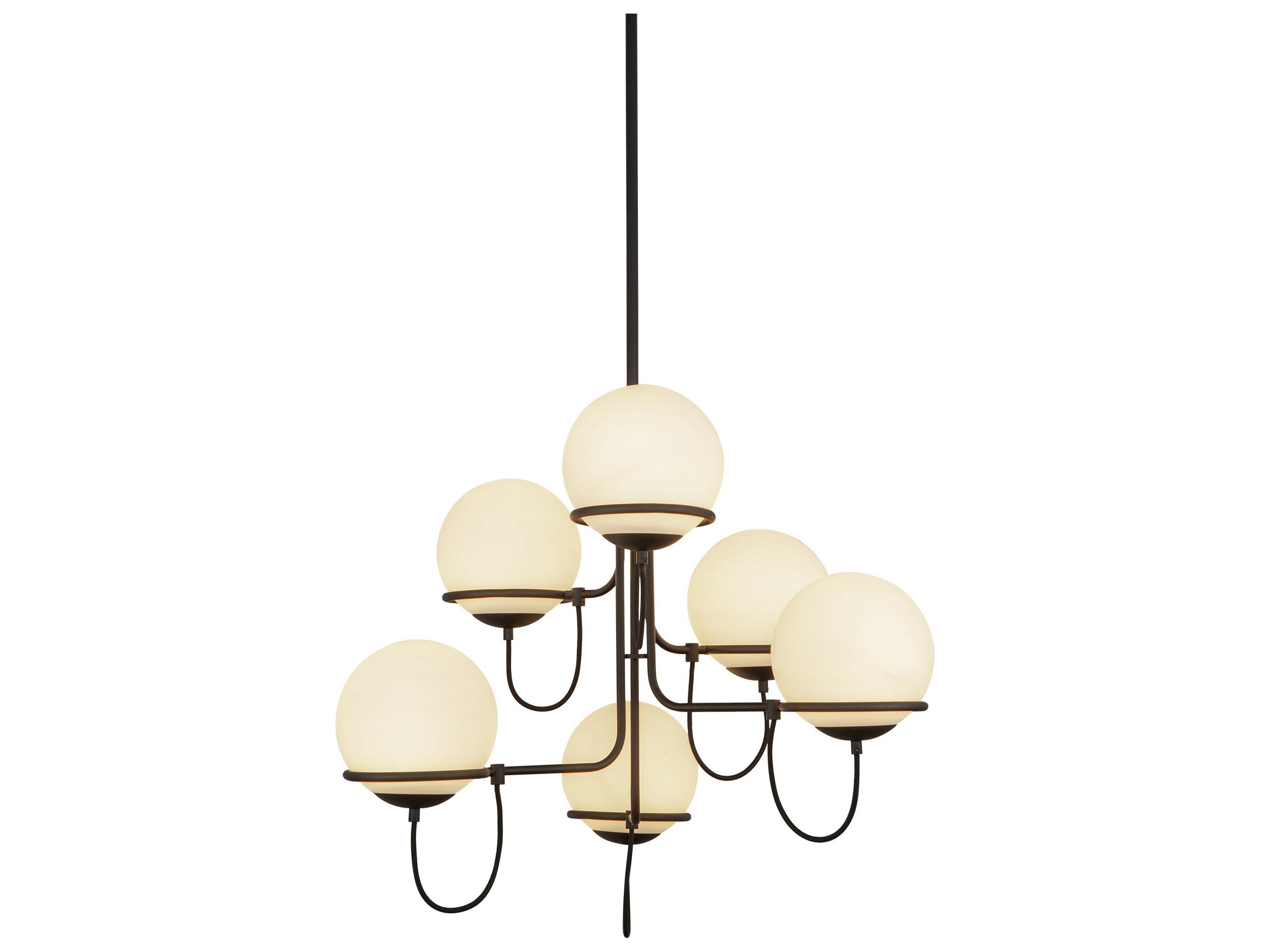 Alora Mood Alba 6-Light Matte Black Globe Chandelier