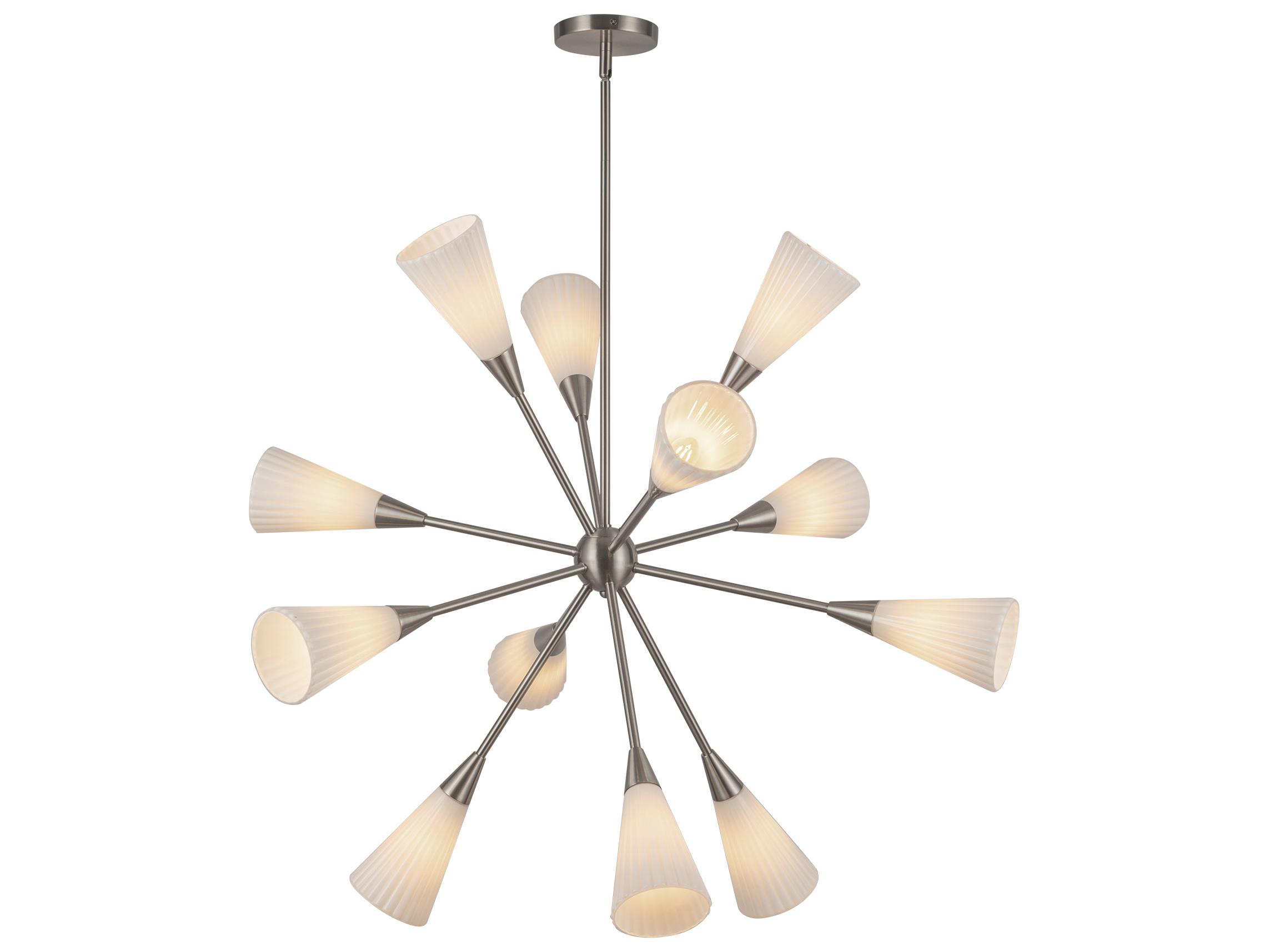 Alora Mood Cosmo 12-Light Brushed Nickel Geometric Sputnik Chandelier