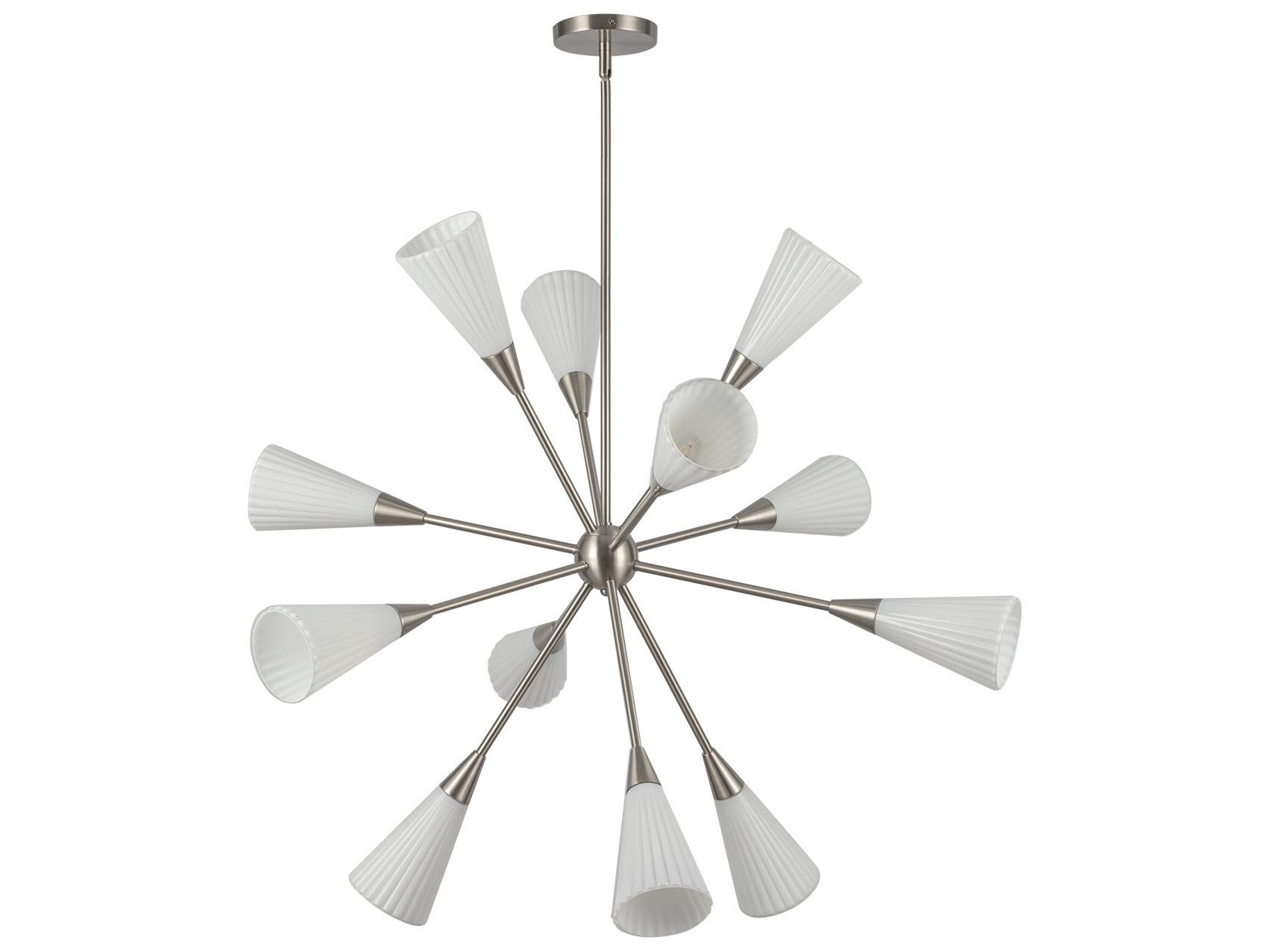 Alora Mood Cosmo 12-Light Brushed Nickel Geometric Sputnik Chandelier