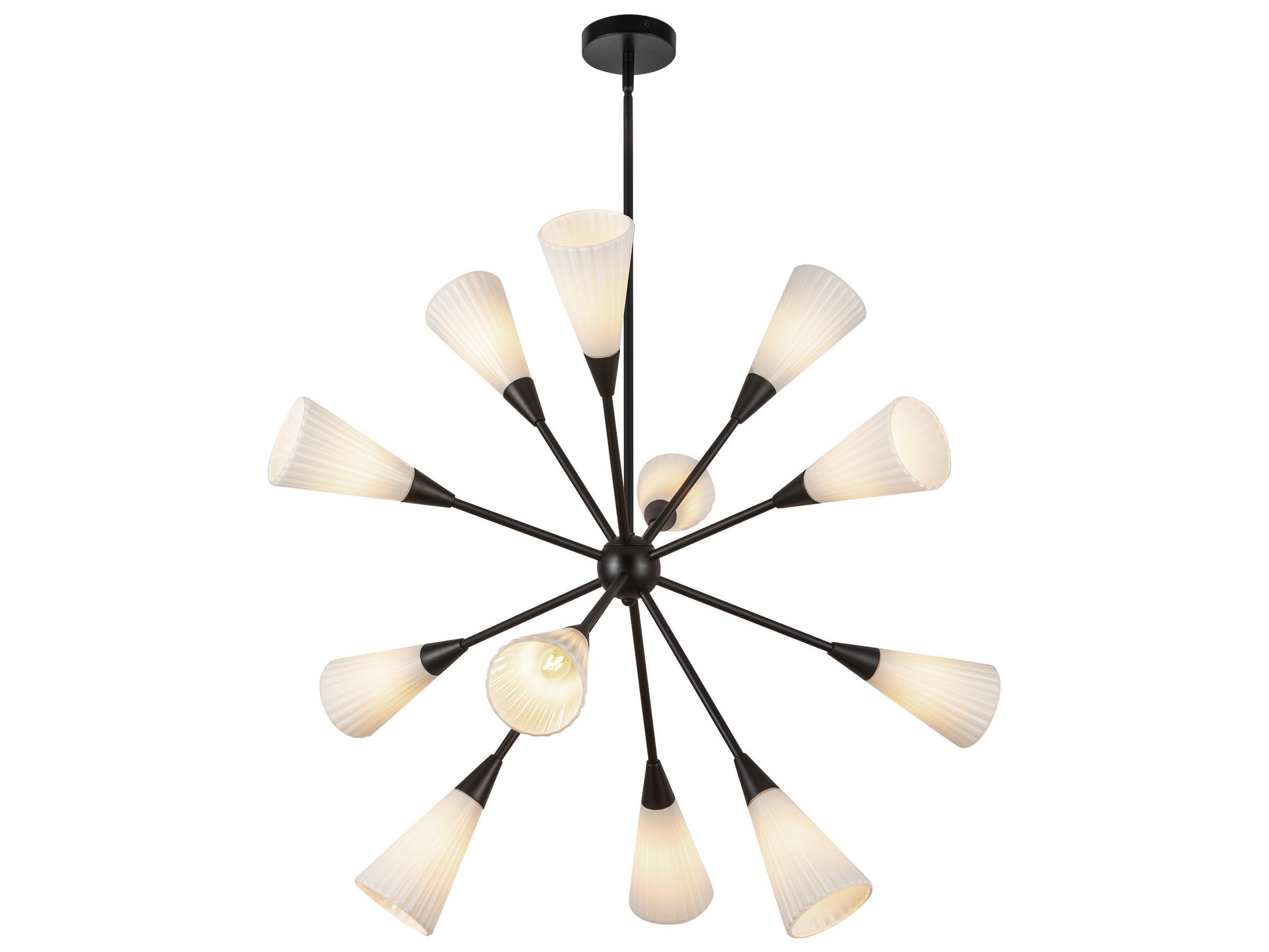 Alora Mood Cosmo 12-Light Matte Black Geometric Sputnik Chandelier