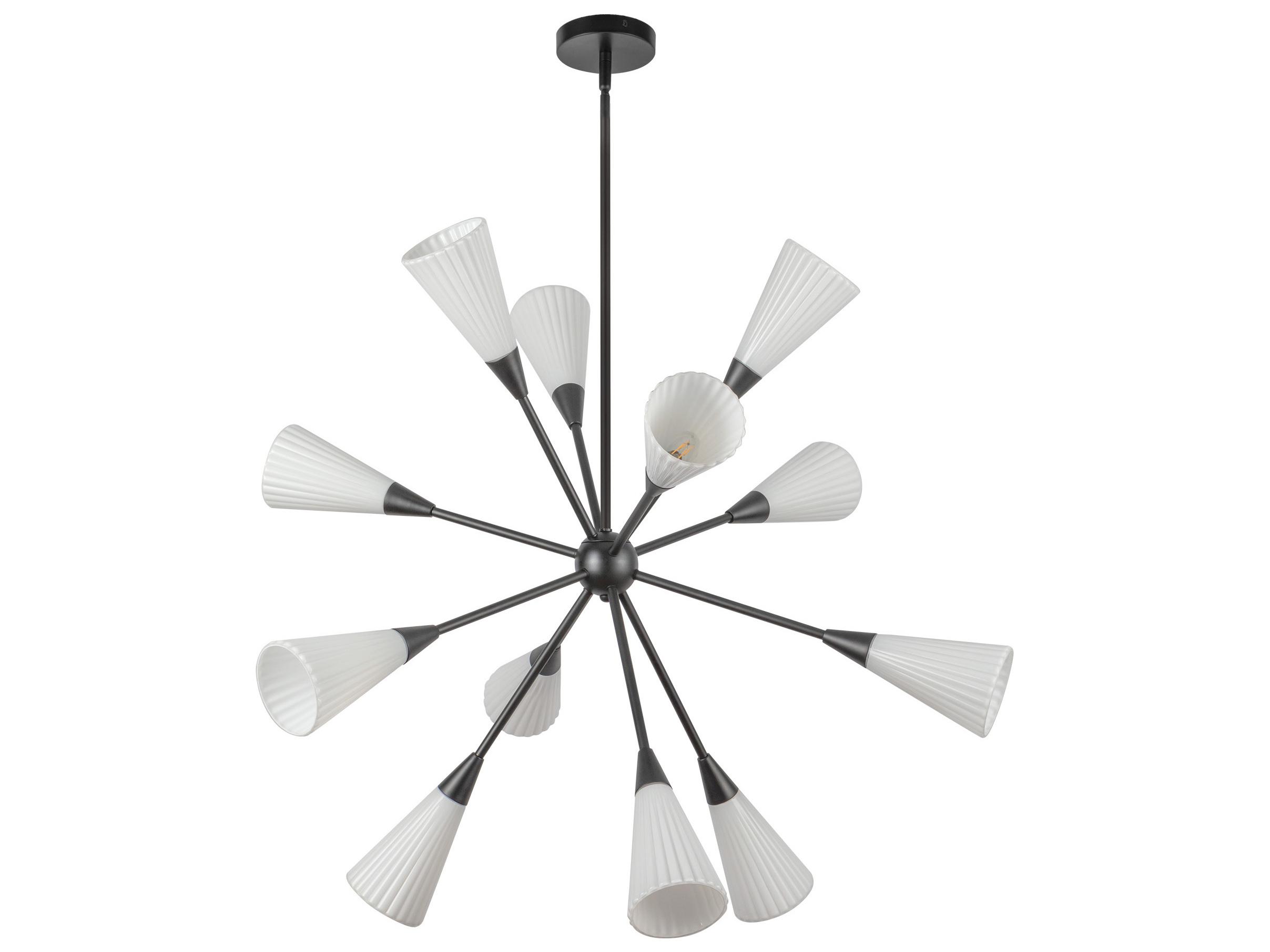 Alora Mood Cosmo 12-Light Matte Black Geometric Sputnik Chandelier