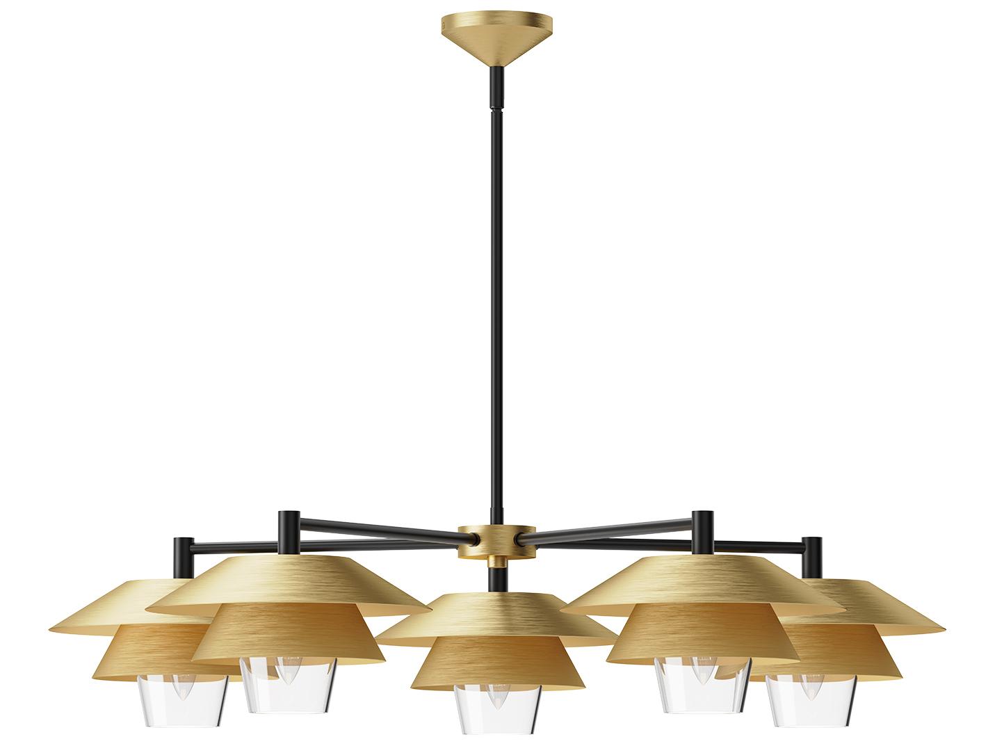 Alora Mood Tetsu 5-Light Brushed Gold Geometric Chandelier