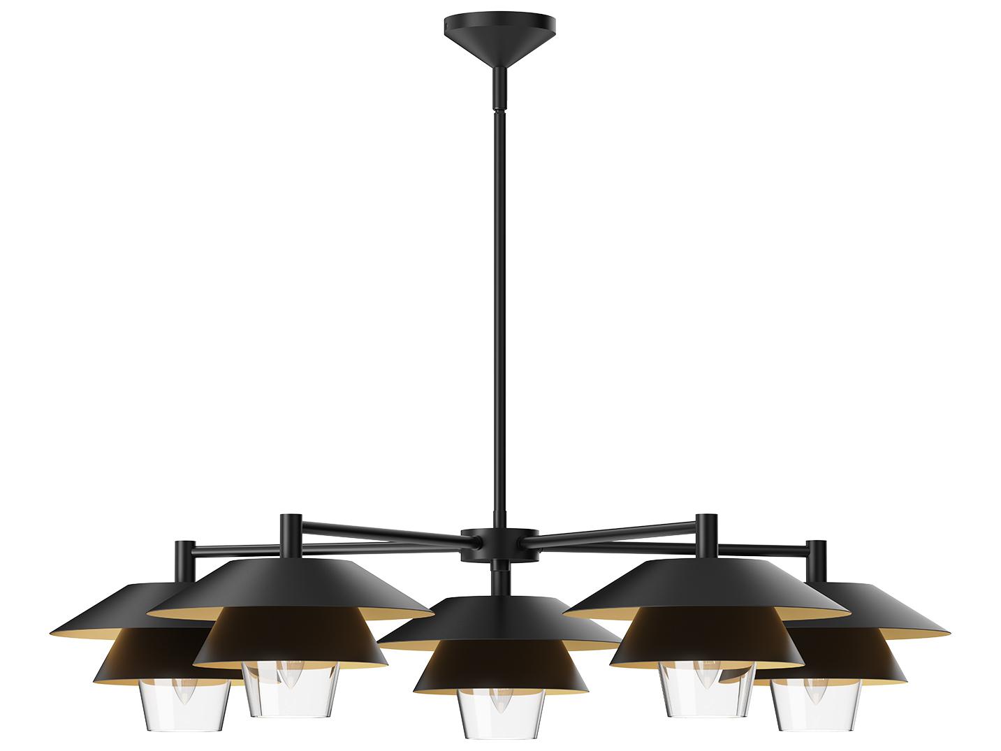 Alora Mood Tetsu 5-Light Matte Black Geometric Chandelier