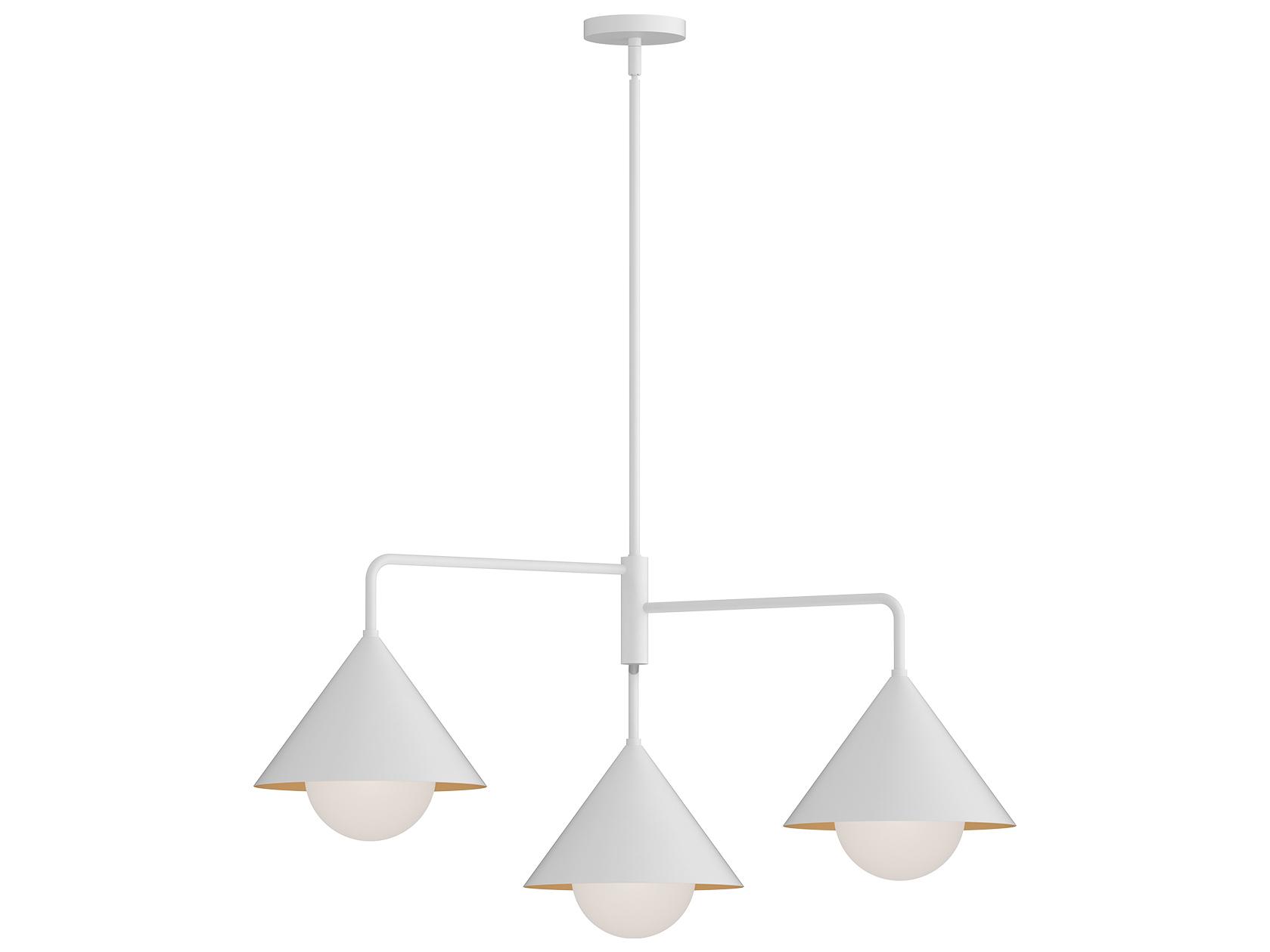 Alora Mood Remy 3-Light White Geometric Chandelier