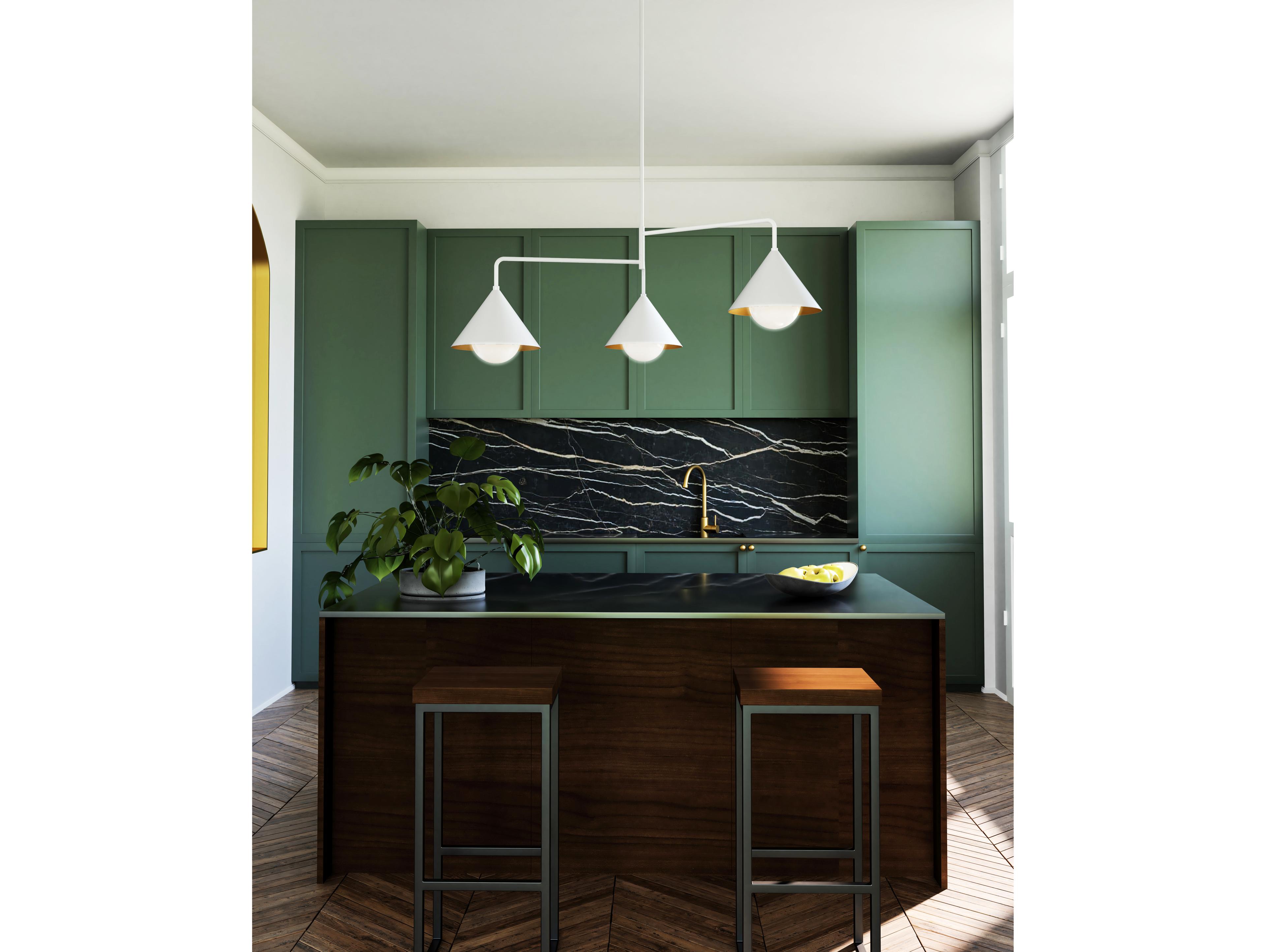 Alora Mood Remy 3-Light White Geometric Chandelier