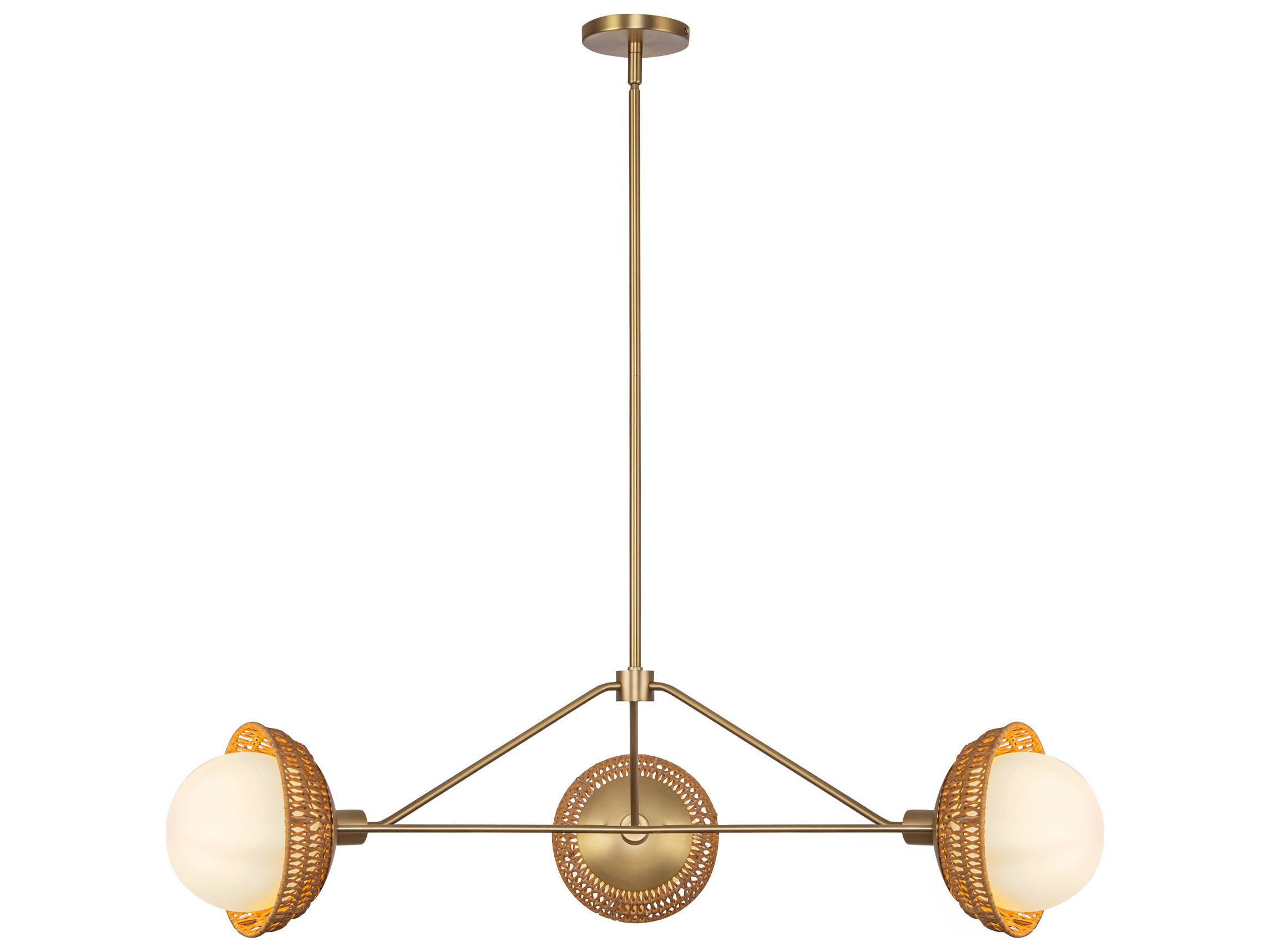 Alora Mood Perth 3-Light Brushed Gold Geometric Chandelier