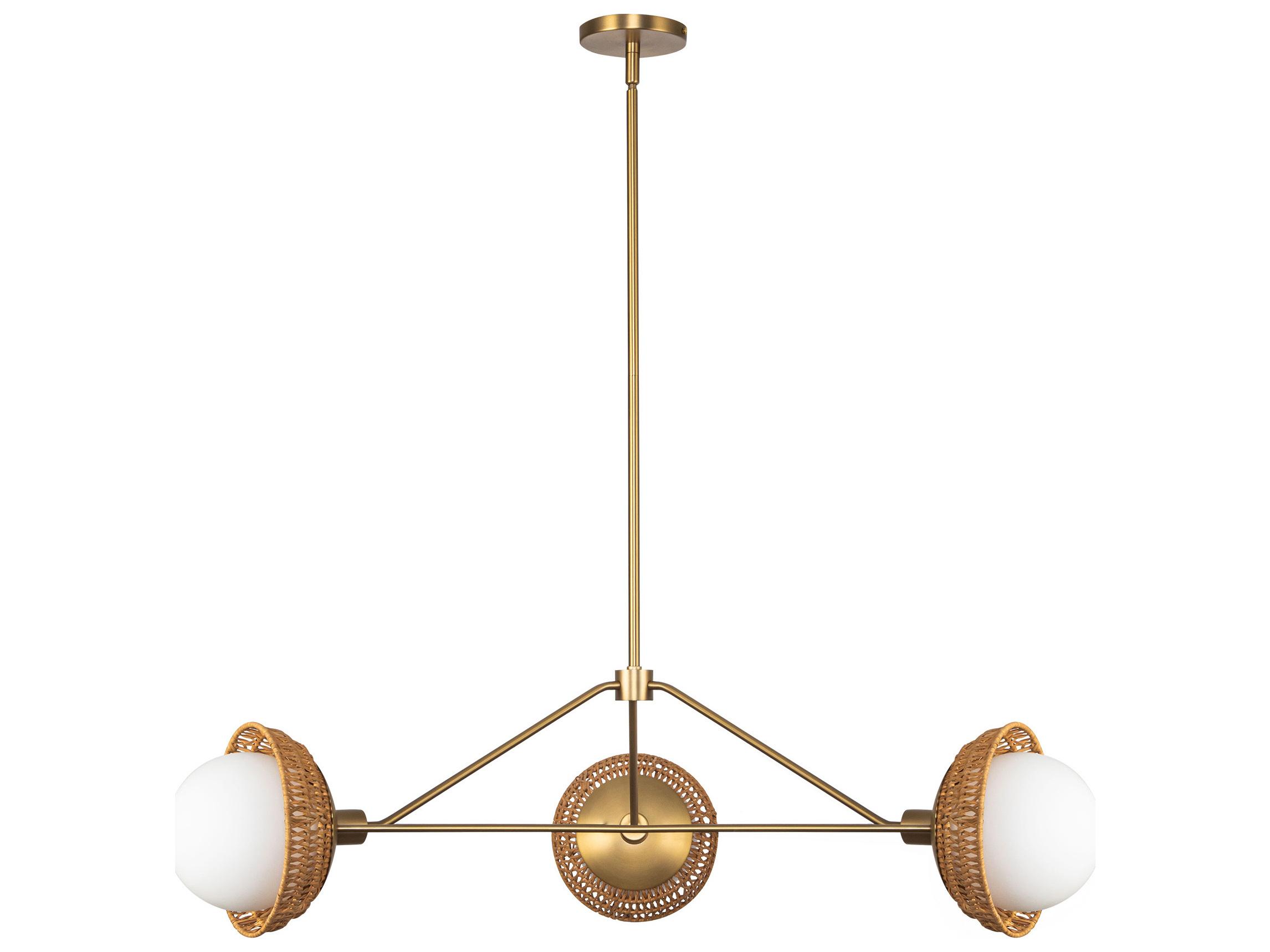 Alora Mood Perth 3-Light Brushed Gold Geometric Chandelier