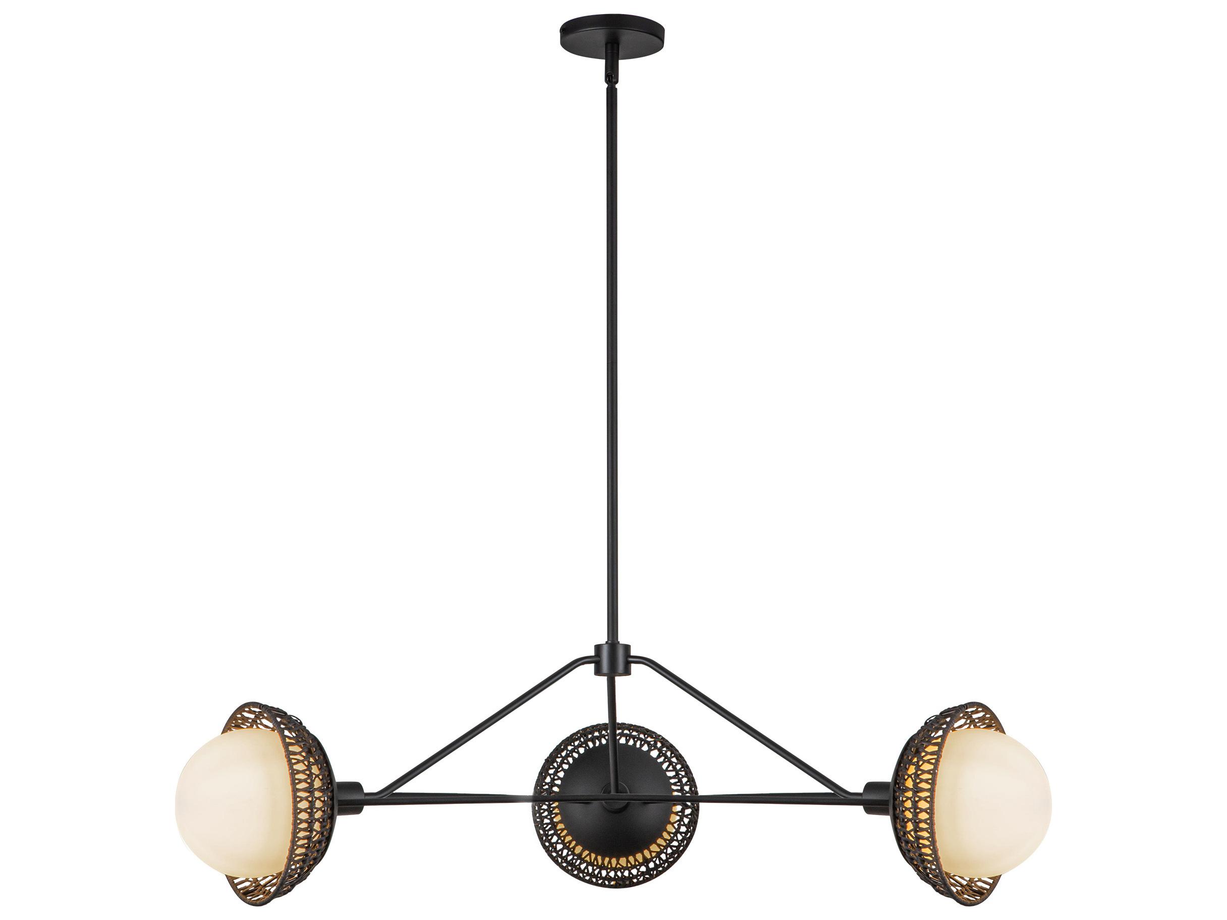 Alora Mood Perth 3-Light Matte Black Geometric Chandelier