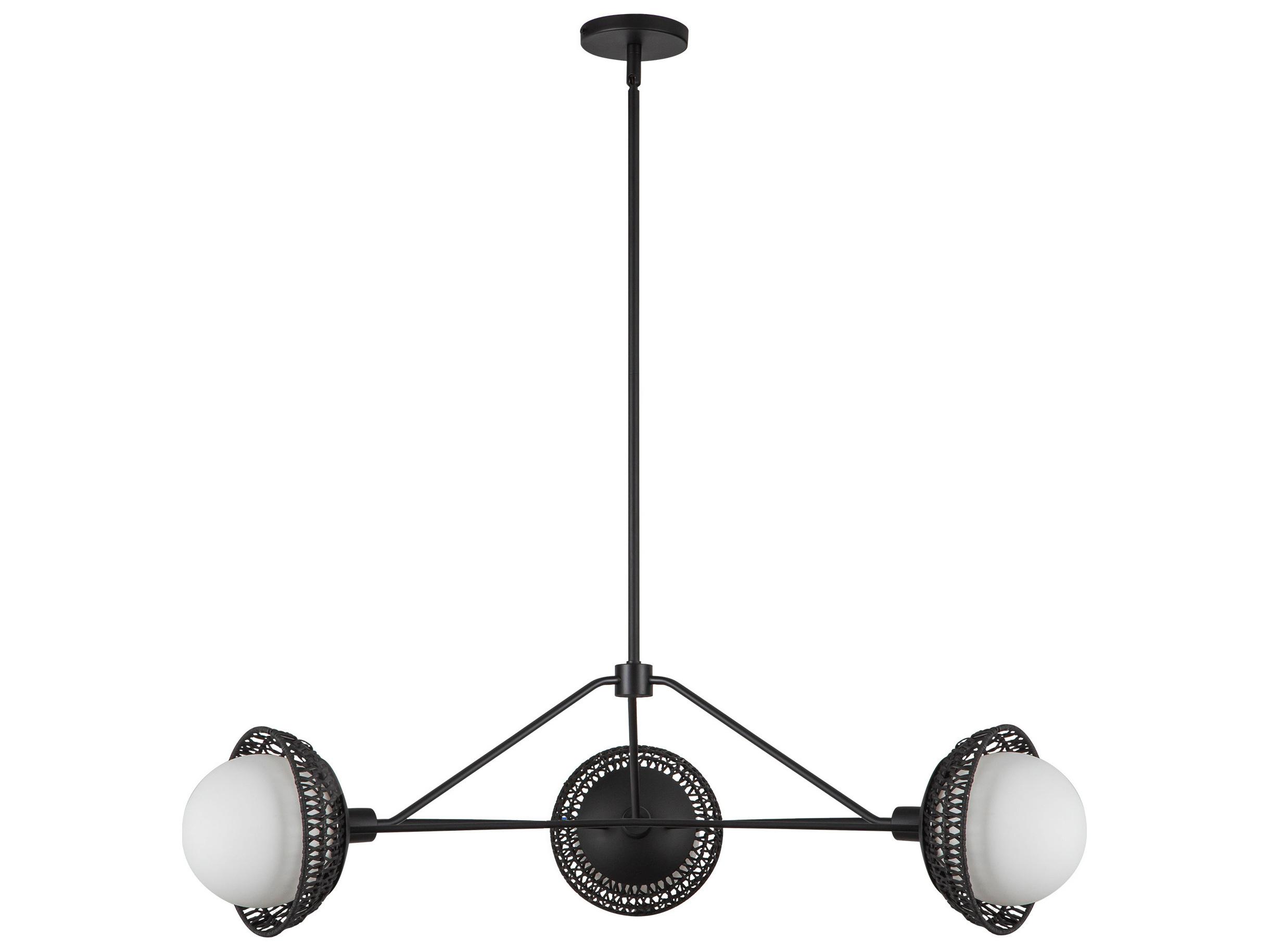 Alora Mood Perth 3-Light Matte Black Geometric Chandelier