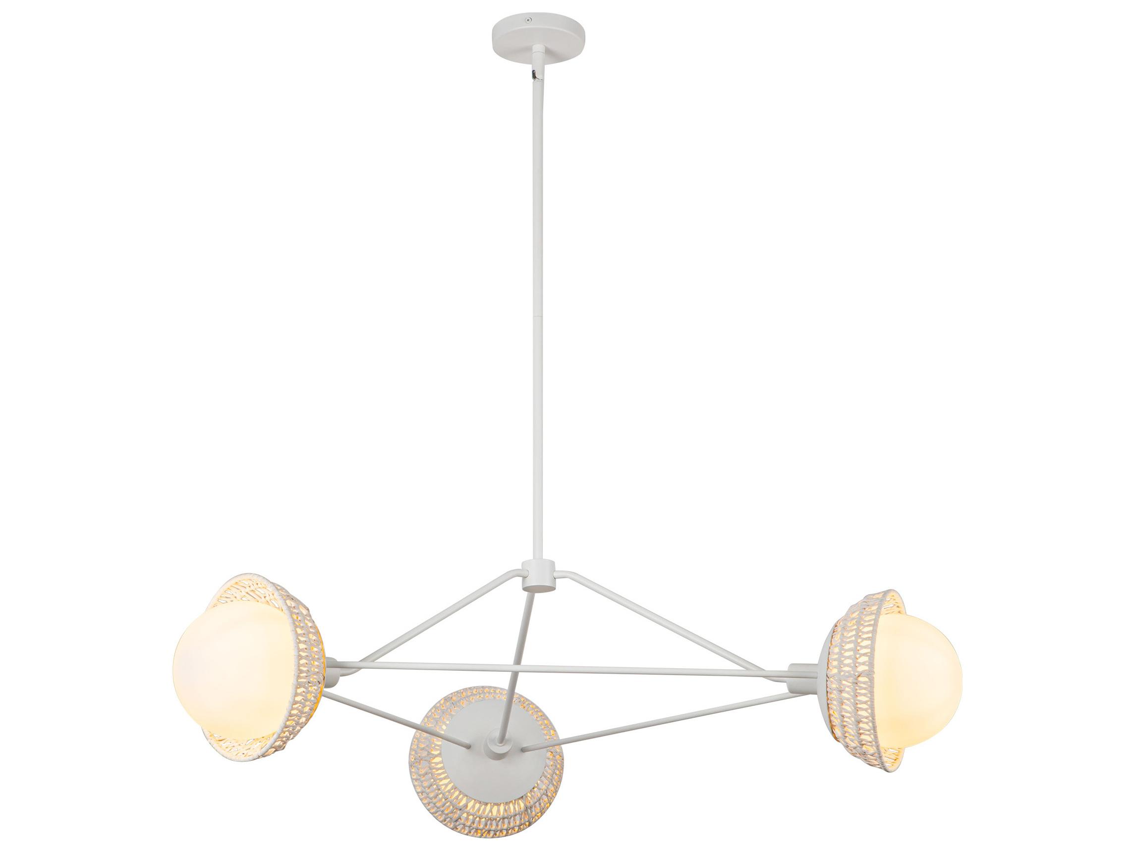 Alora Mood Perth 3-Light White Geometric Chandelier