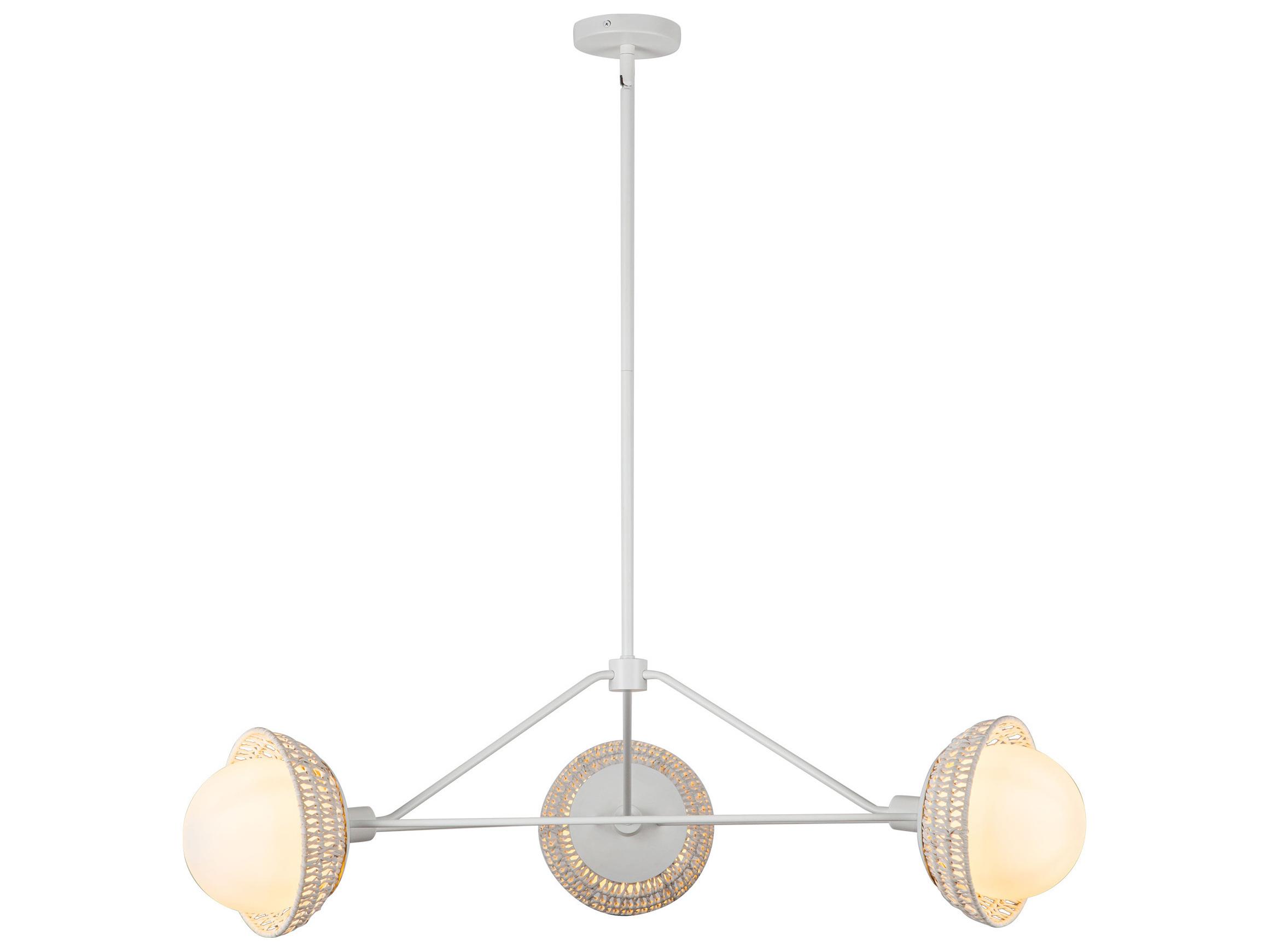 Alora Mood Perth 3-Light White Geometric Chandelier