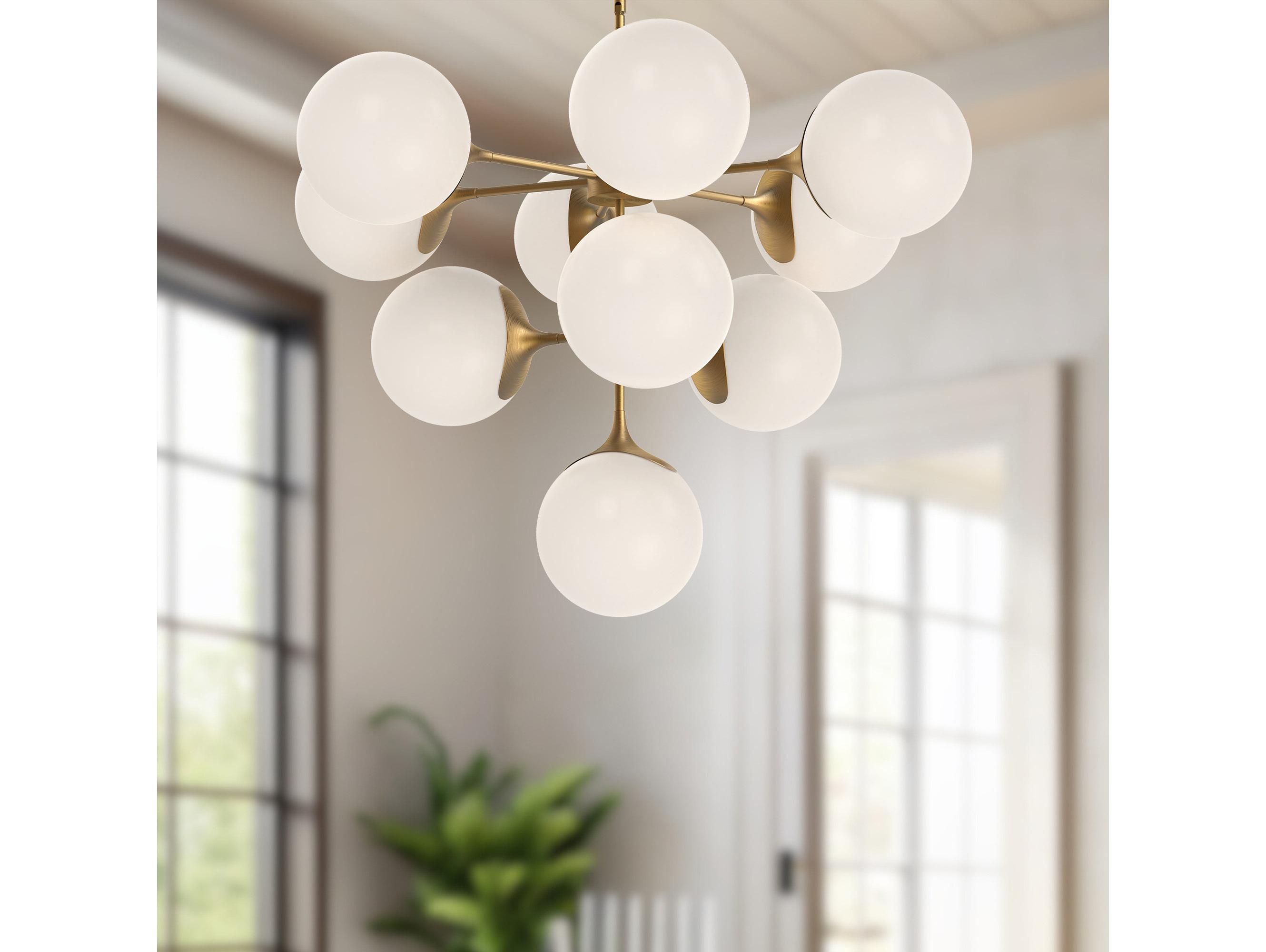 Alora Mood Nouveau 10-Light Aged Gold Globe Tiered Chandelier