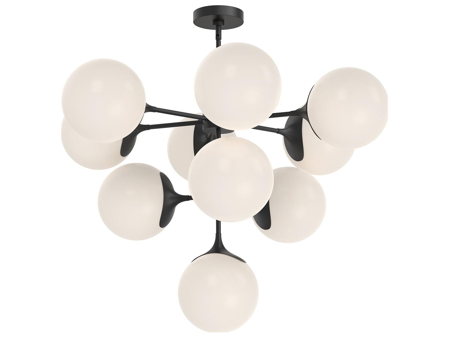 Alora Mood Nouveau 10-Light Matte Black Globe Tiered Chandelier