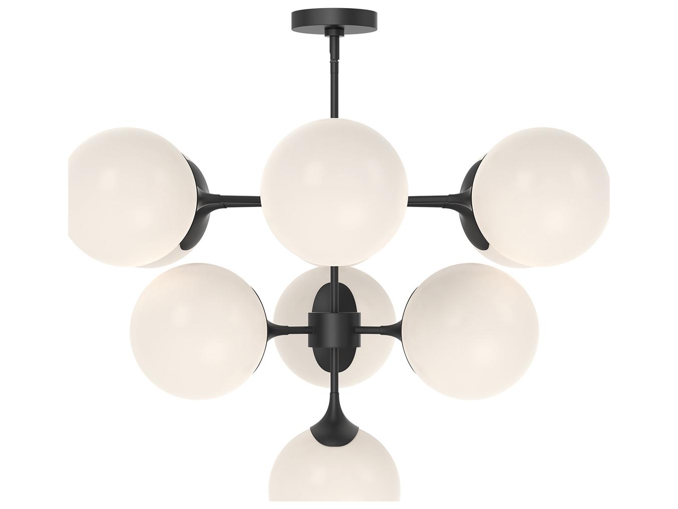 Alora Mood Nouveau 10-Light Matte Black Globe Tiered Chandelier