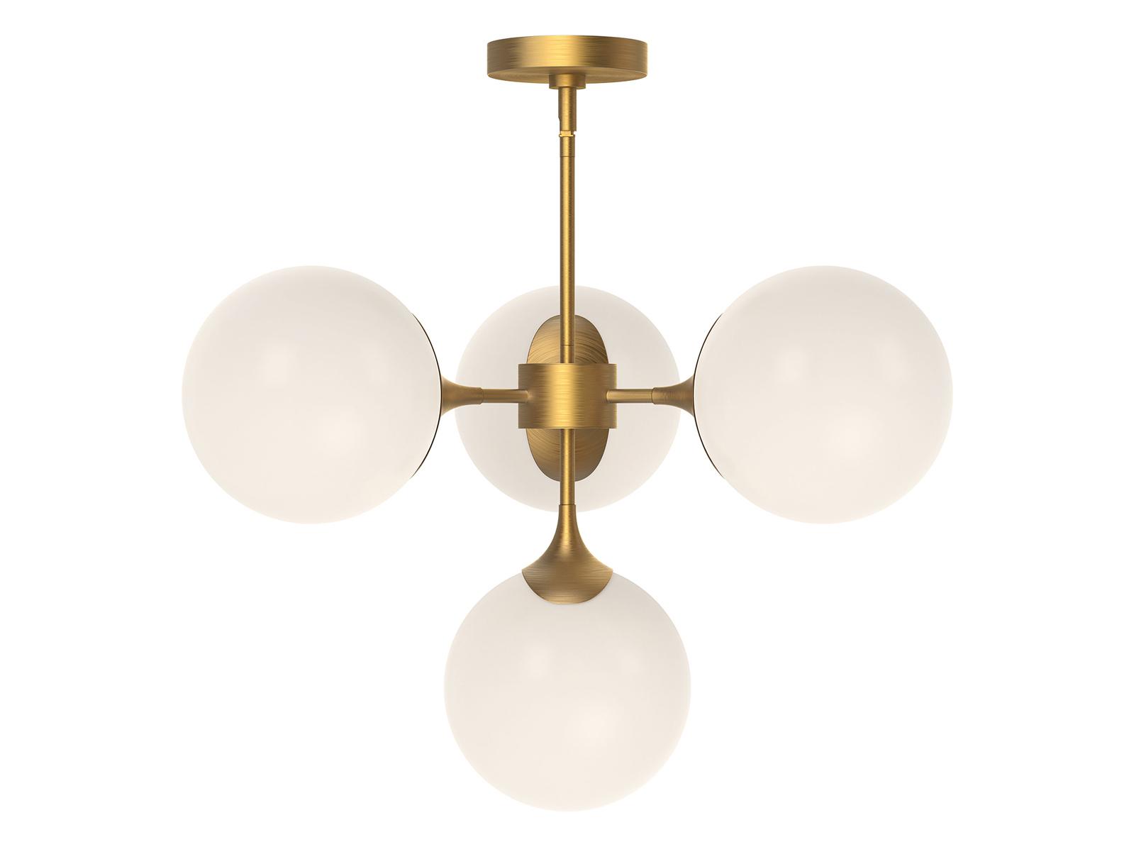 Alora Mood Nouveau 4-Light Aged Gold Globe Chandelier