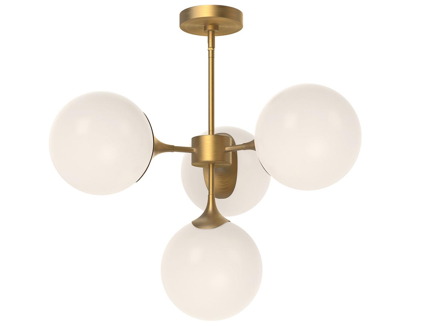 Alora Mood Nouveau 4-Light Aged Gold Globe Chandelier