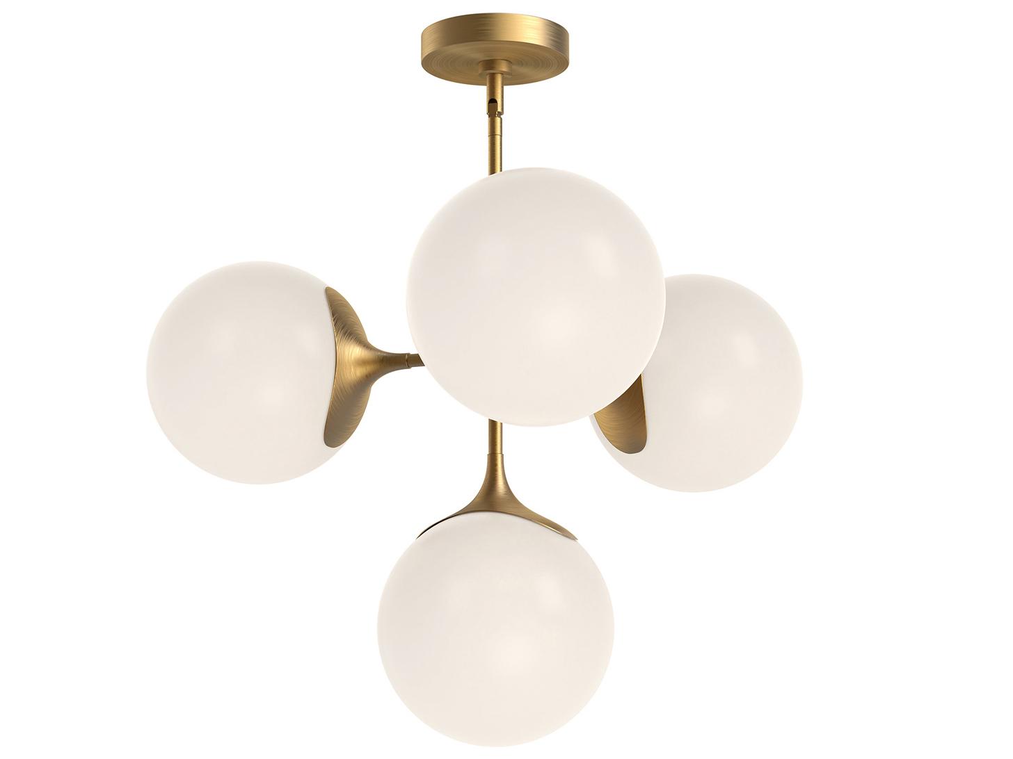 Alora Mood Nouveau 4-Light Aged Gold Globe Chandelier