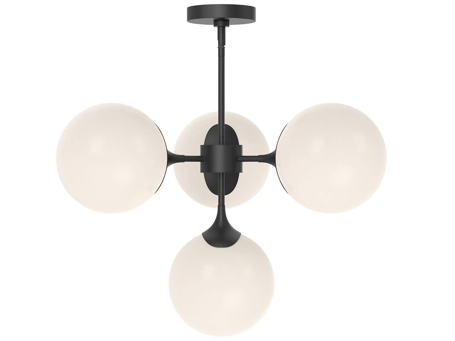 Alora Mood Nouveau 4-Light Matte Black Globe Chandelier