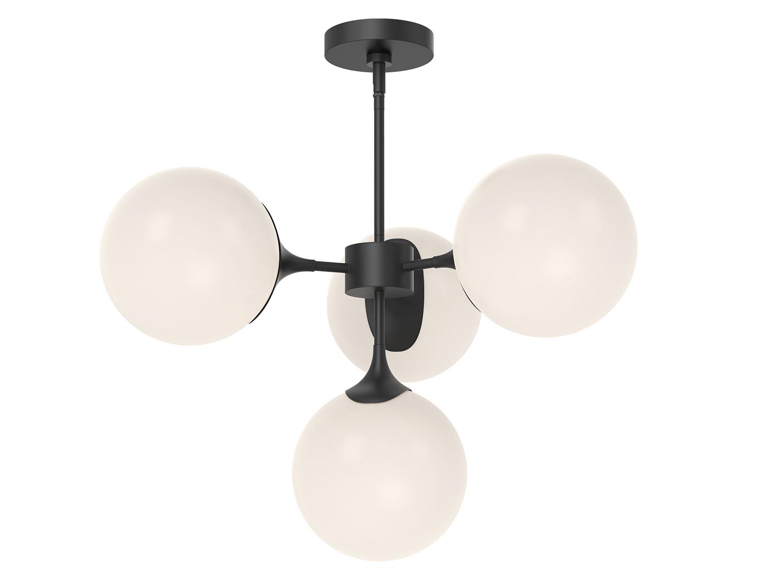 Alora Mood Nouveau 4-Light Matte Black Globe Chandelier