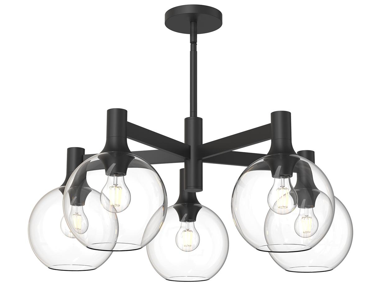 Alora Mood Castilla 5-Light Matte Black Globe Chandelier