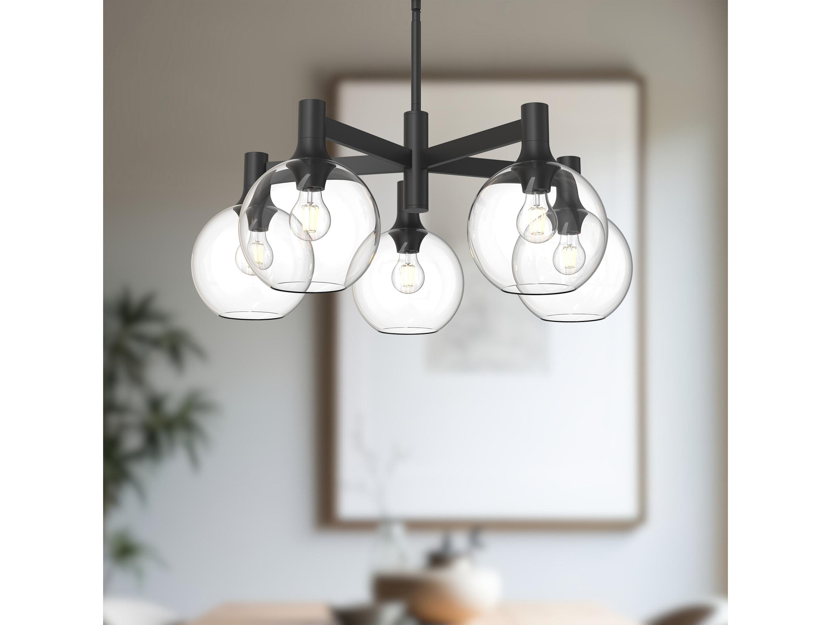 Alora Mood Castilla 5-Light Matte Black Globe Chandelier