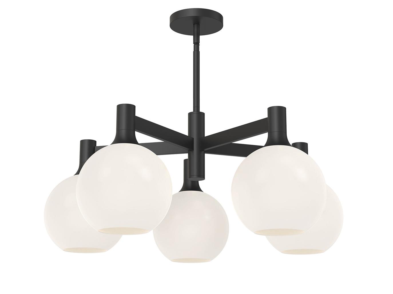 Alora Mood Castilla 5-Light Matte Black Globe Chandelier