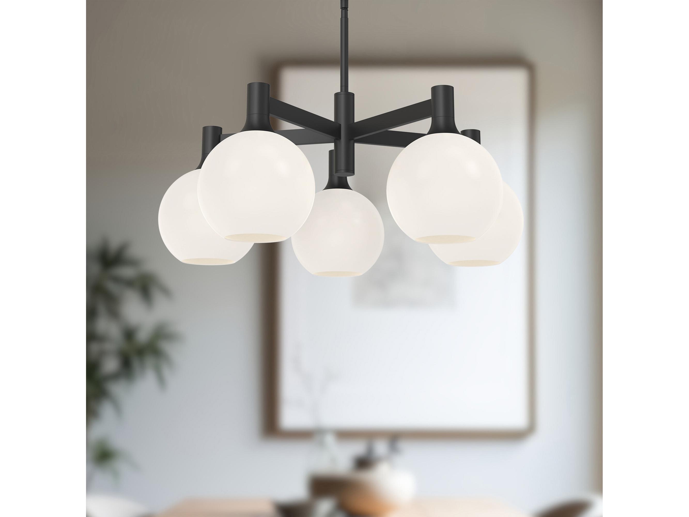 Alora Mood Castilla 5-Light Matte Black Globe Chandelier