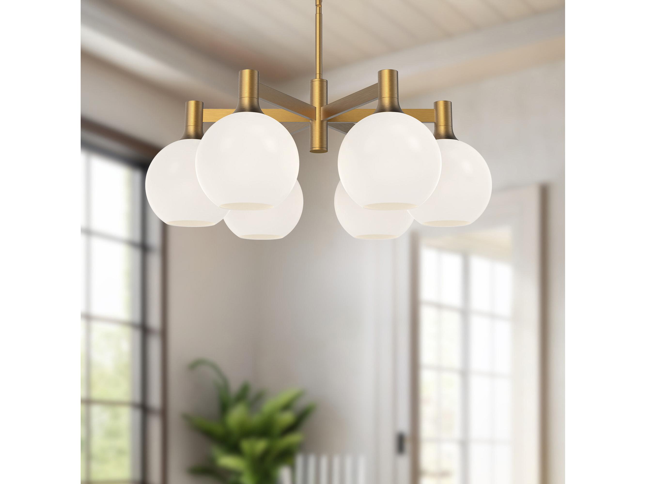 Alora Mood Castilla 6-Light Aged Gold Globe Chandelier